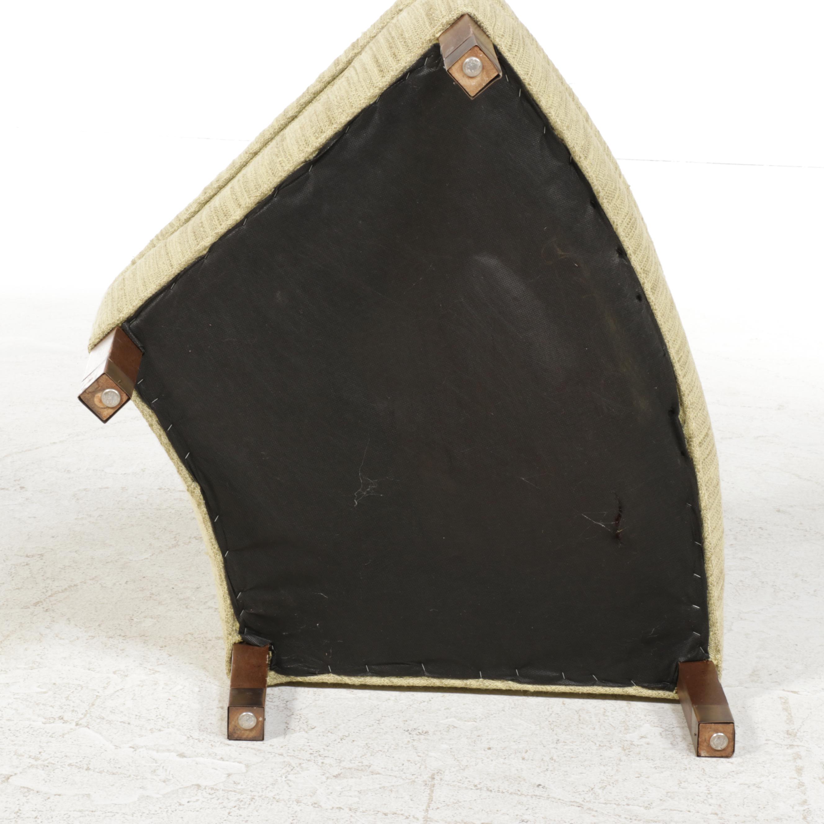 Mid Century Modern Button-Tufted Three-Piece Curved Ottoman Bench