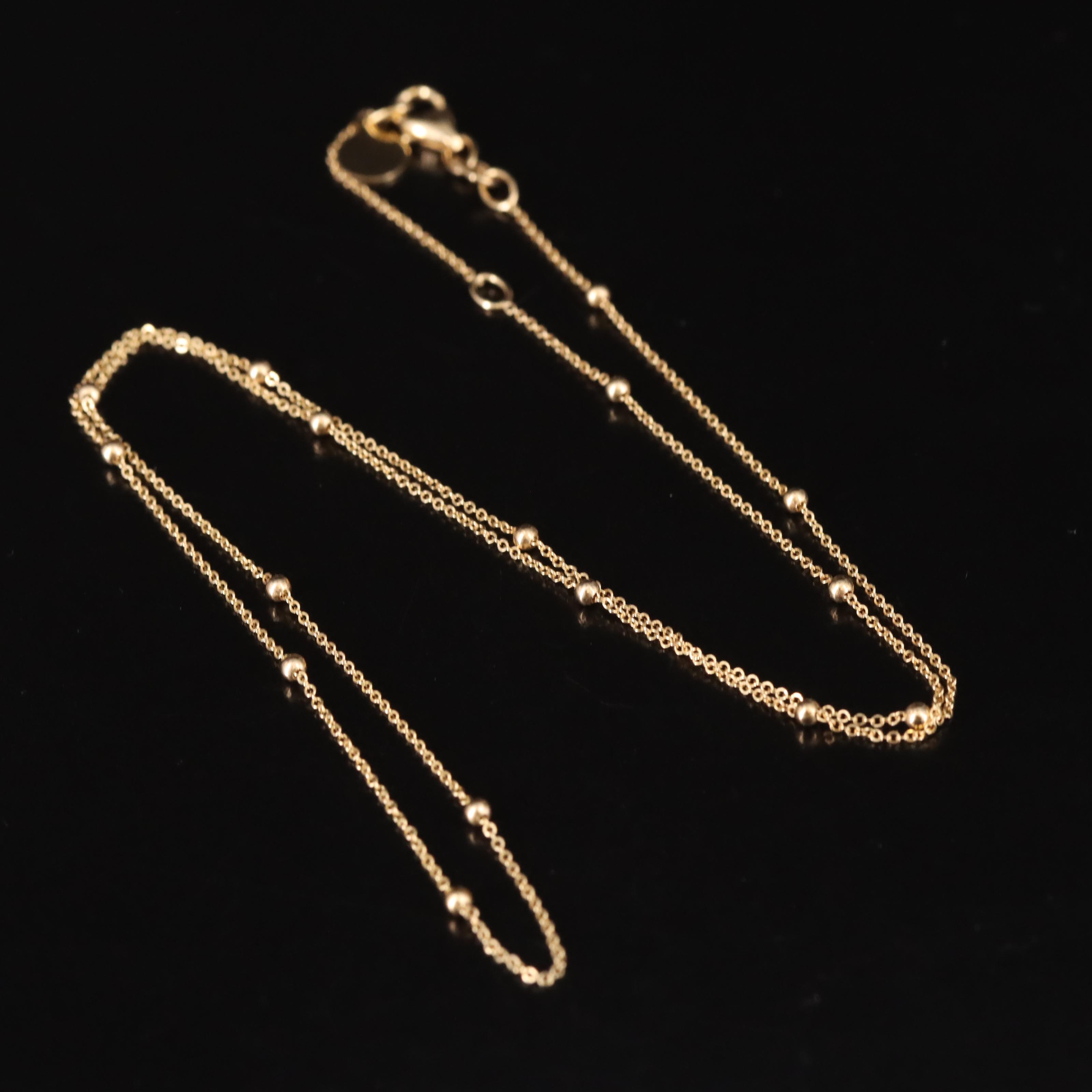 14K Bead Station Chain