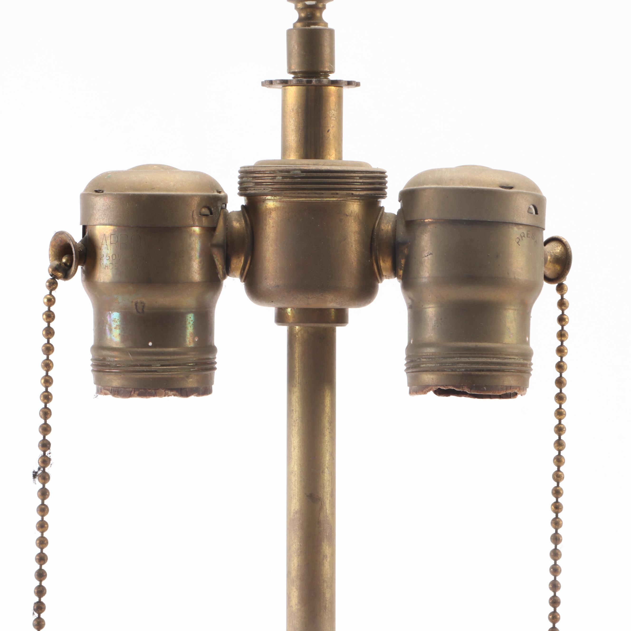 Beldray Art Nouveau Copper and Brass Table Lamp, Early 20th Century