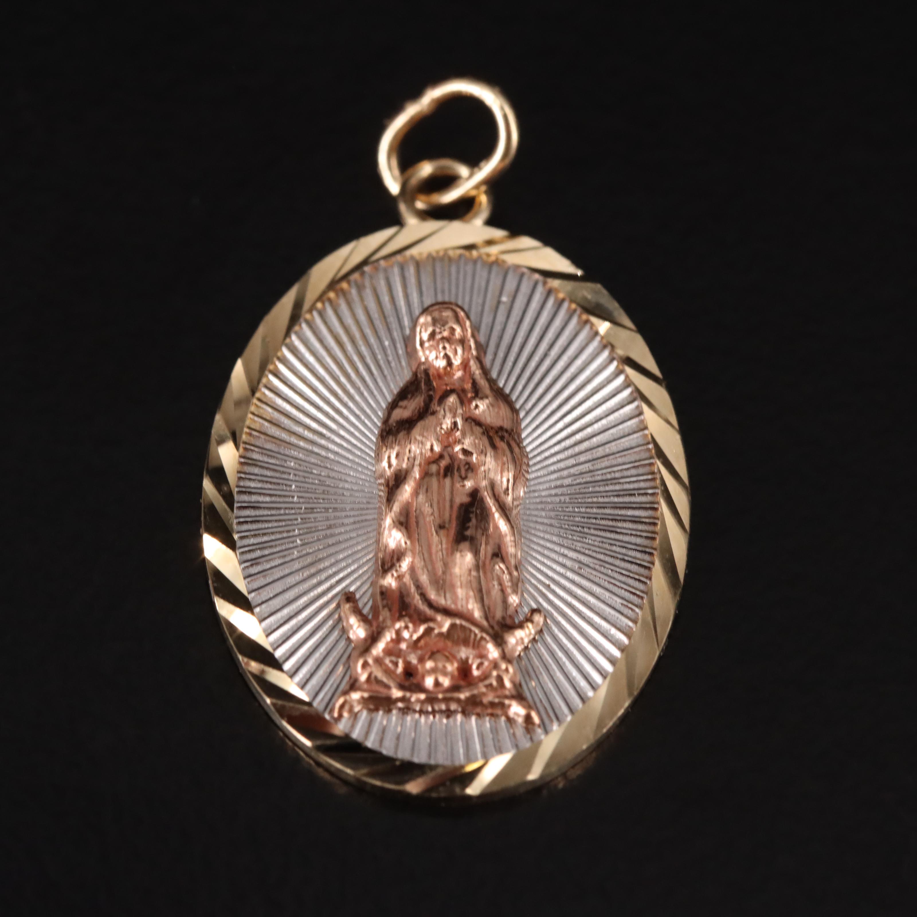 14K Virgin Mary Pendant
