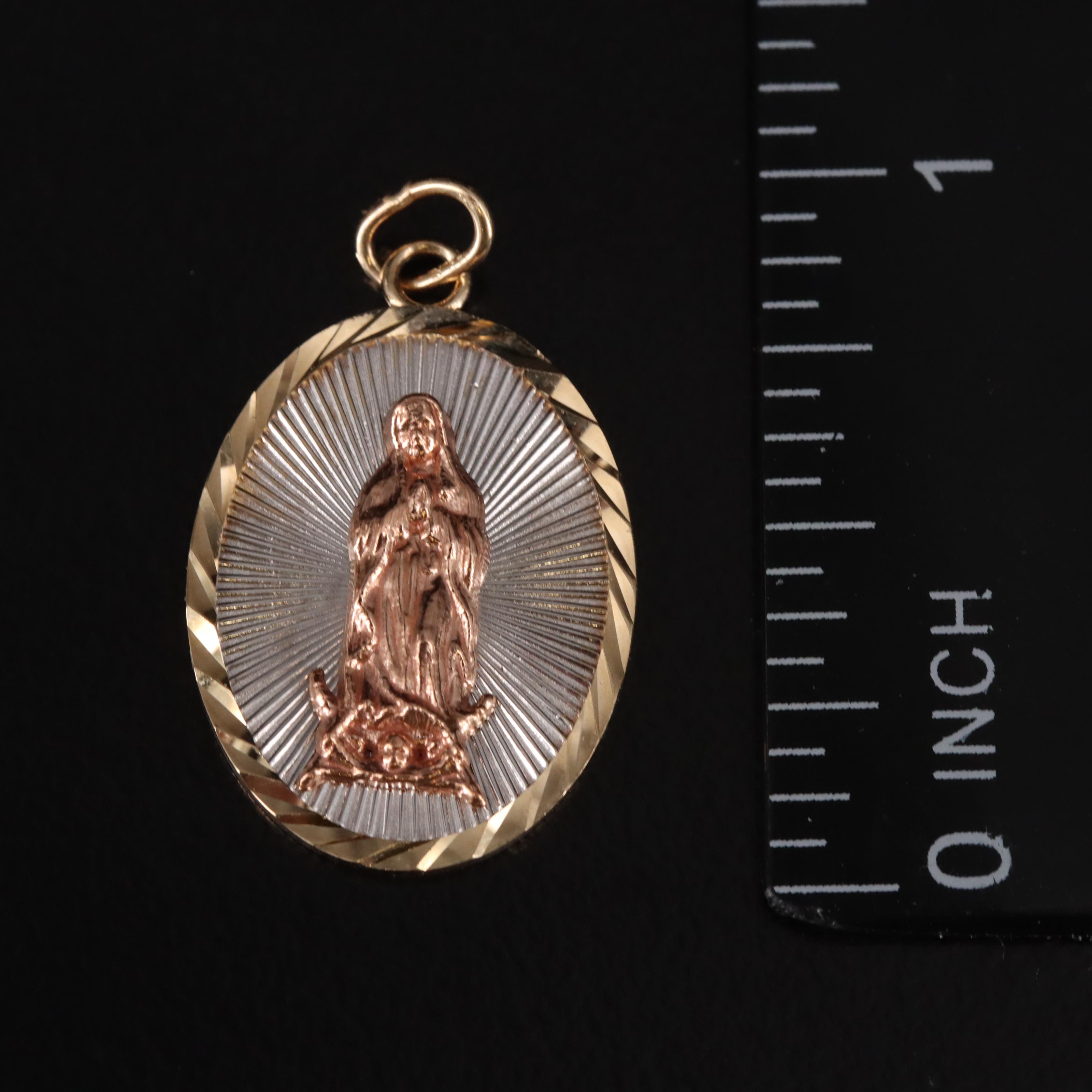 14K Virgin Mary Pendant