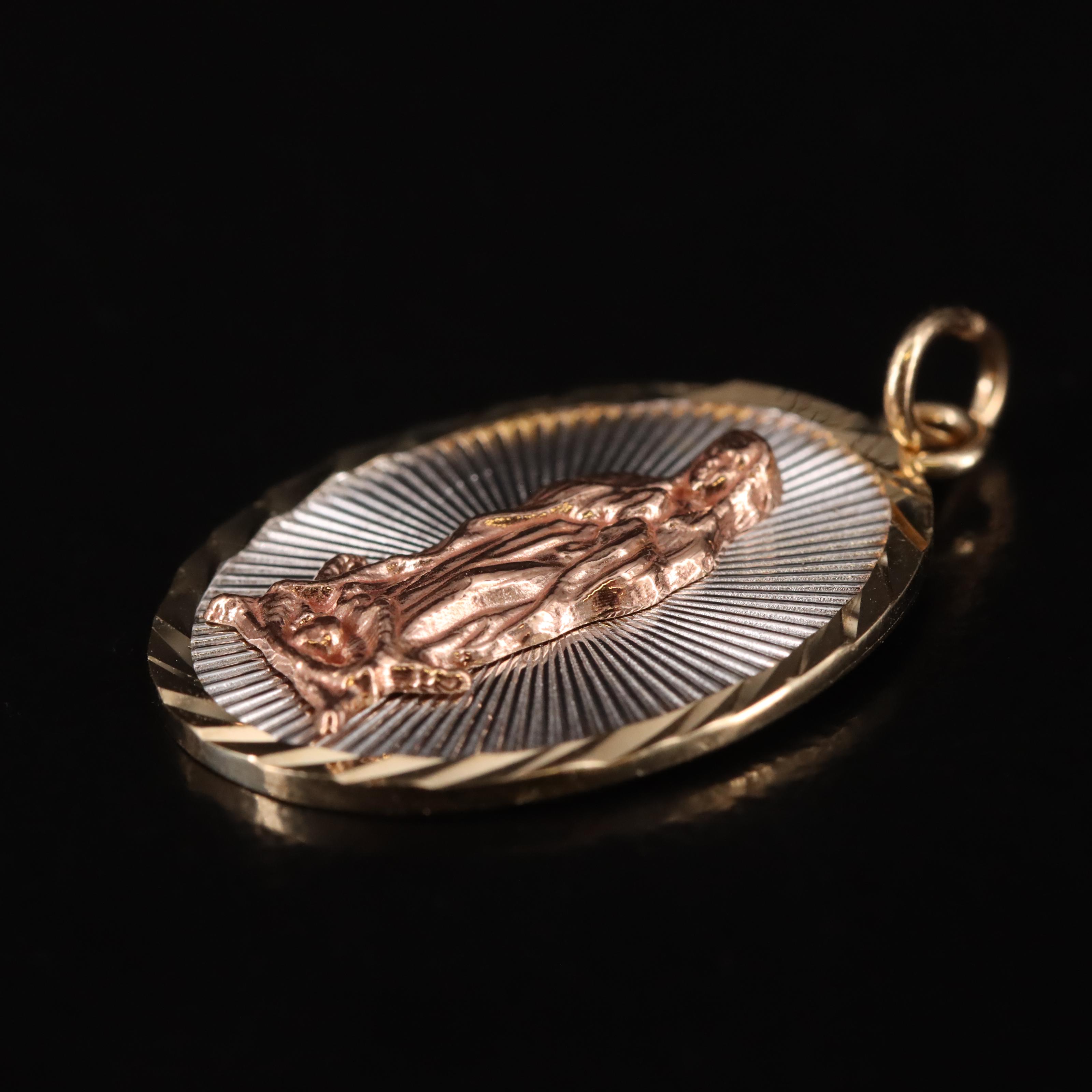 14K Virgin Mary Pendant