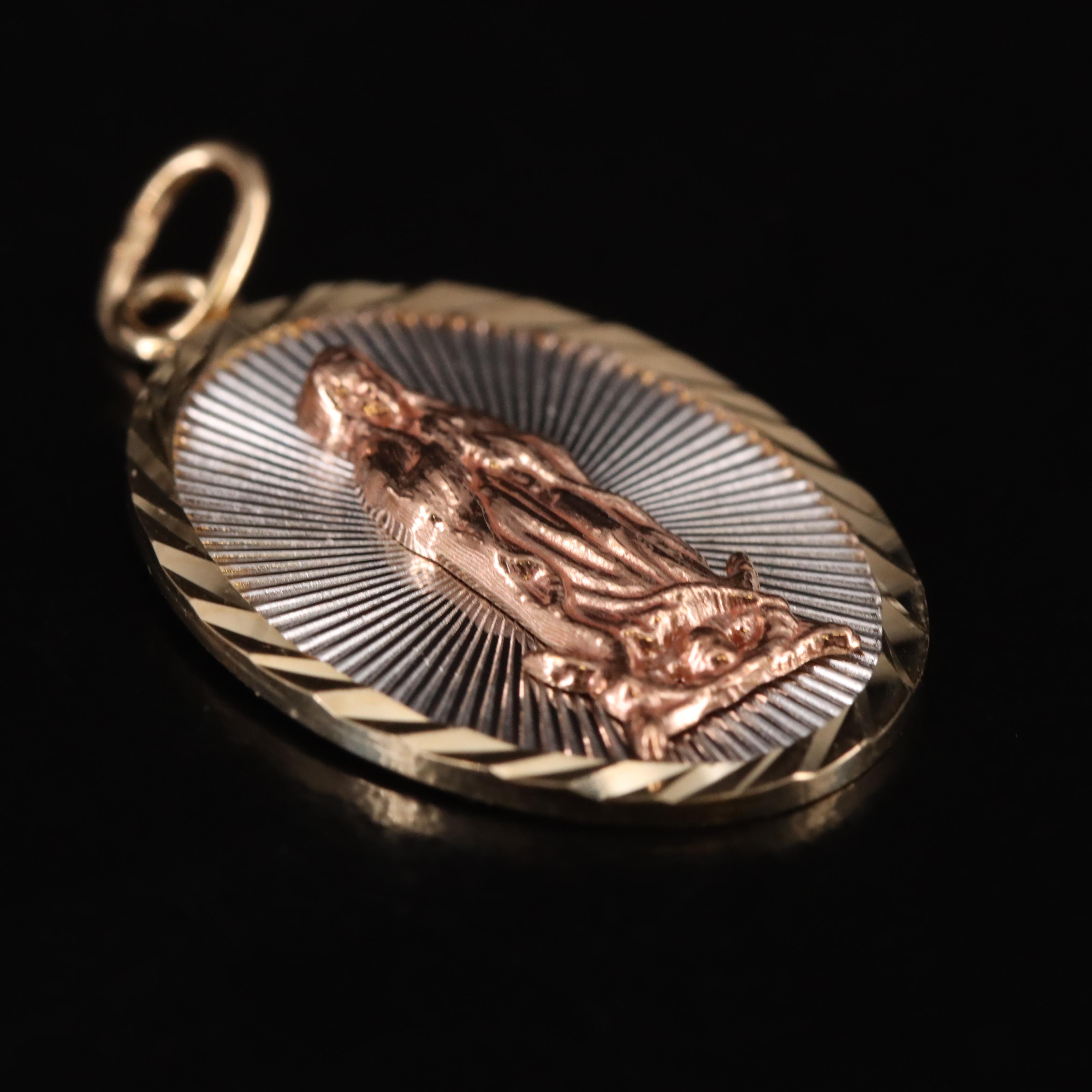 14K Virgin Mary Pendant