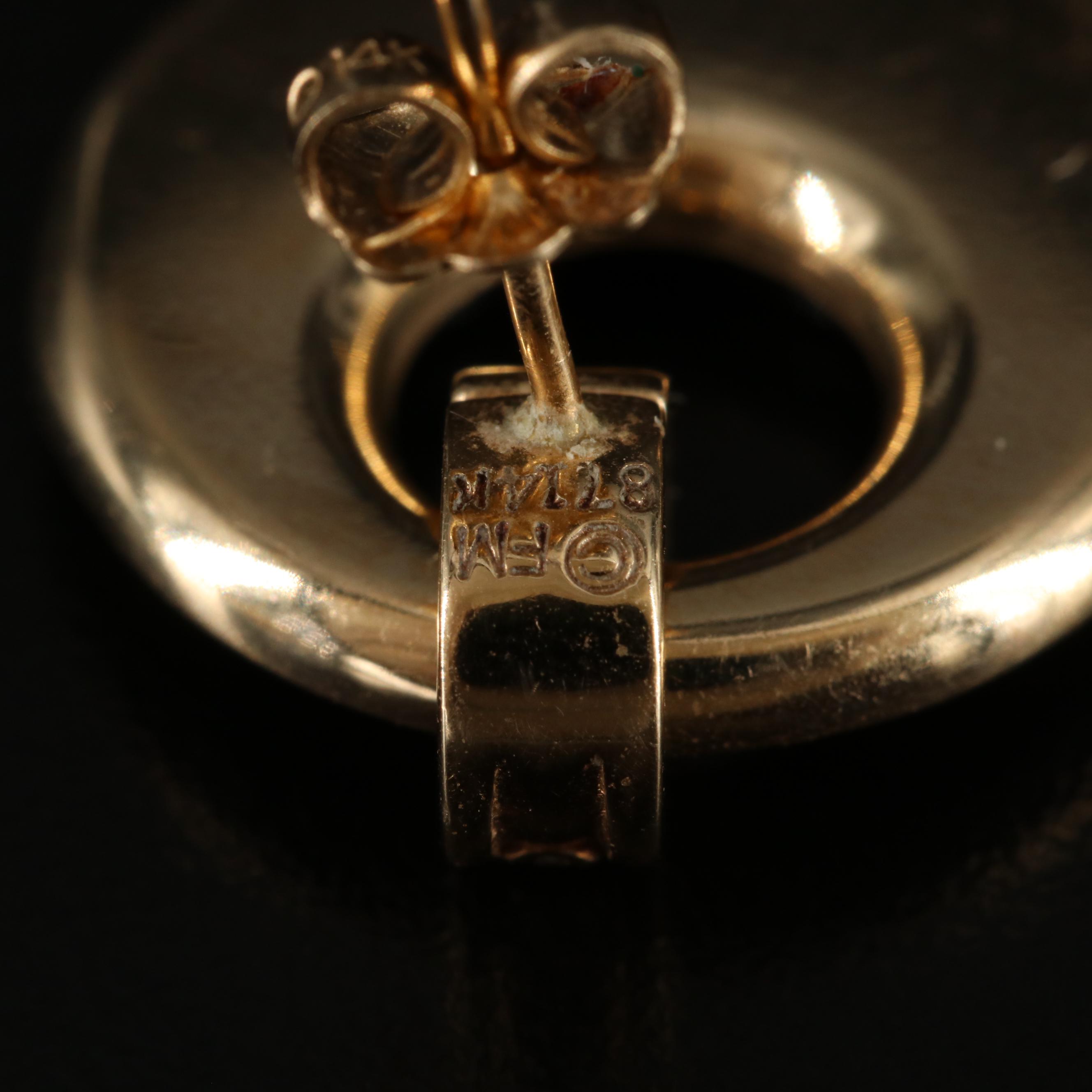 14K Diamond and Onyx Door Knocker Earrings