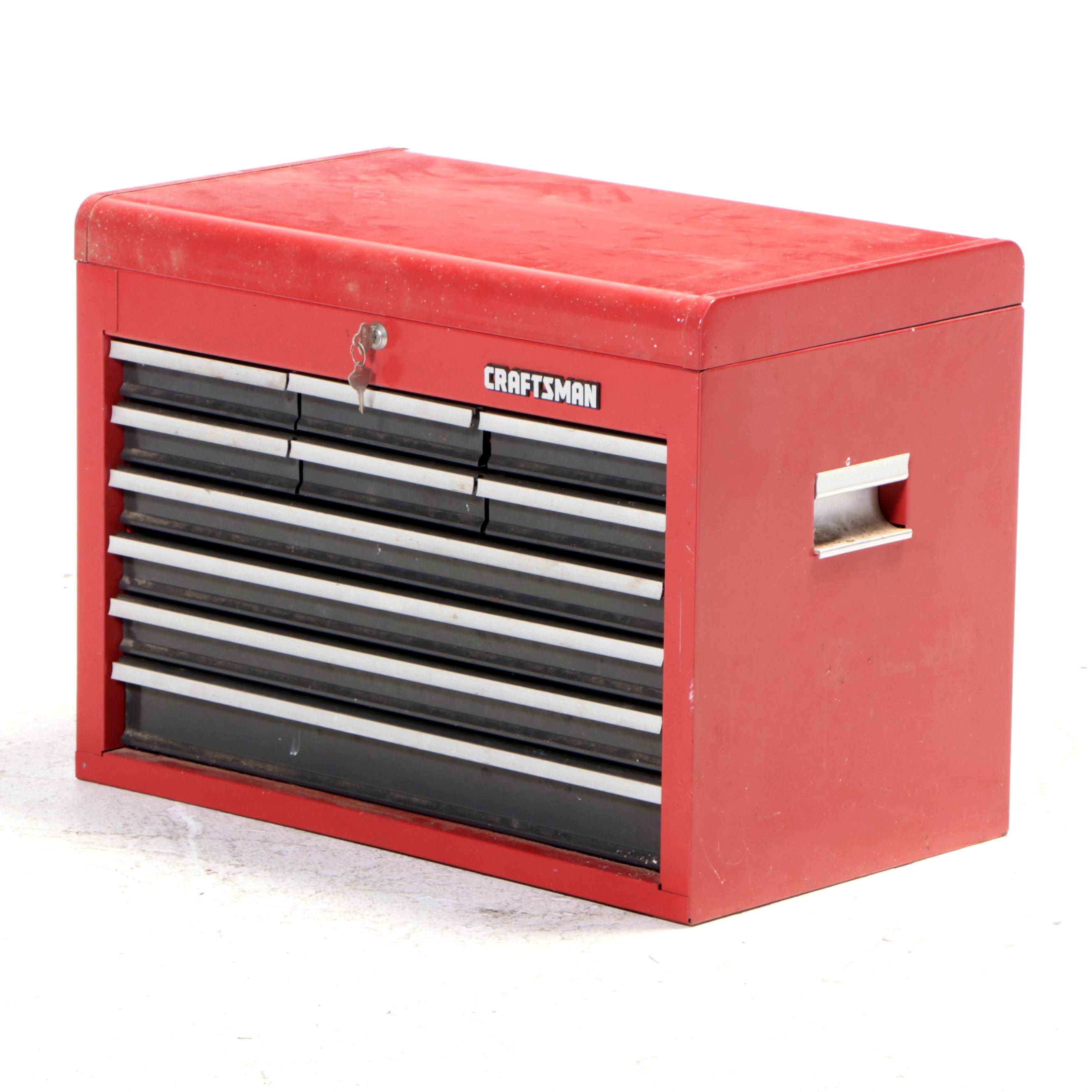 Craftsman Metal Tool Box with Assorted Hand Tools