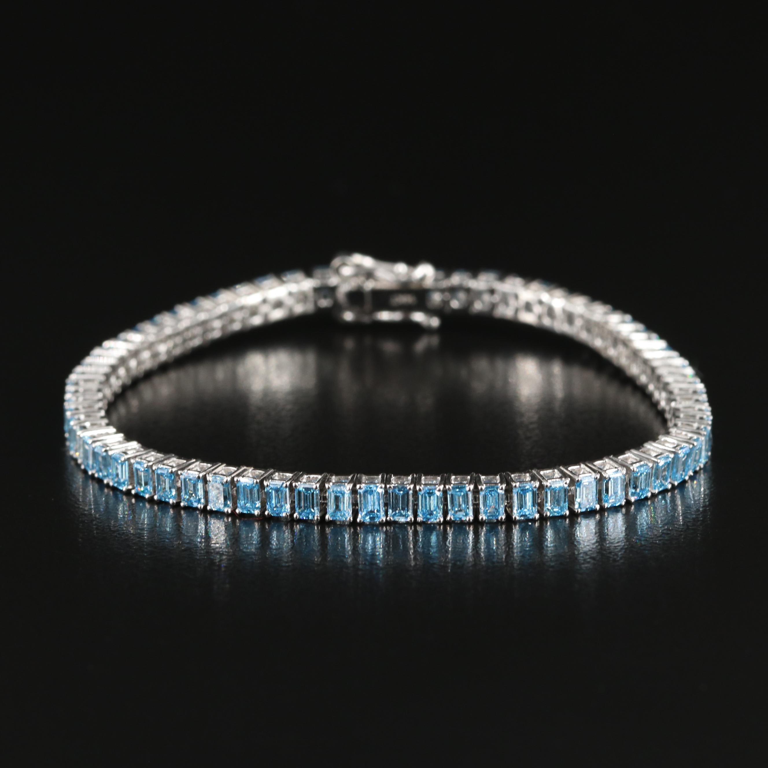 14K 6.16 CTW Fancy Blue Diamond Bracelet