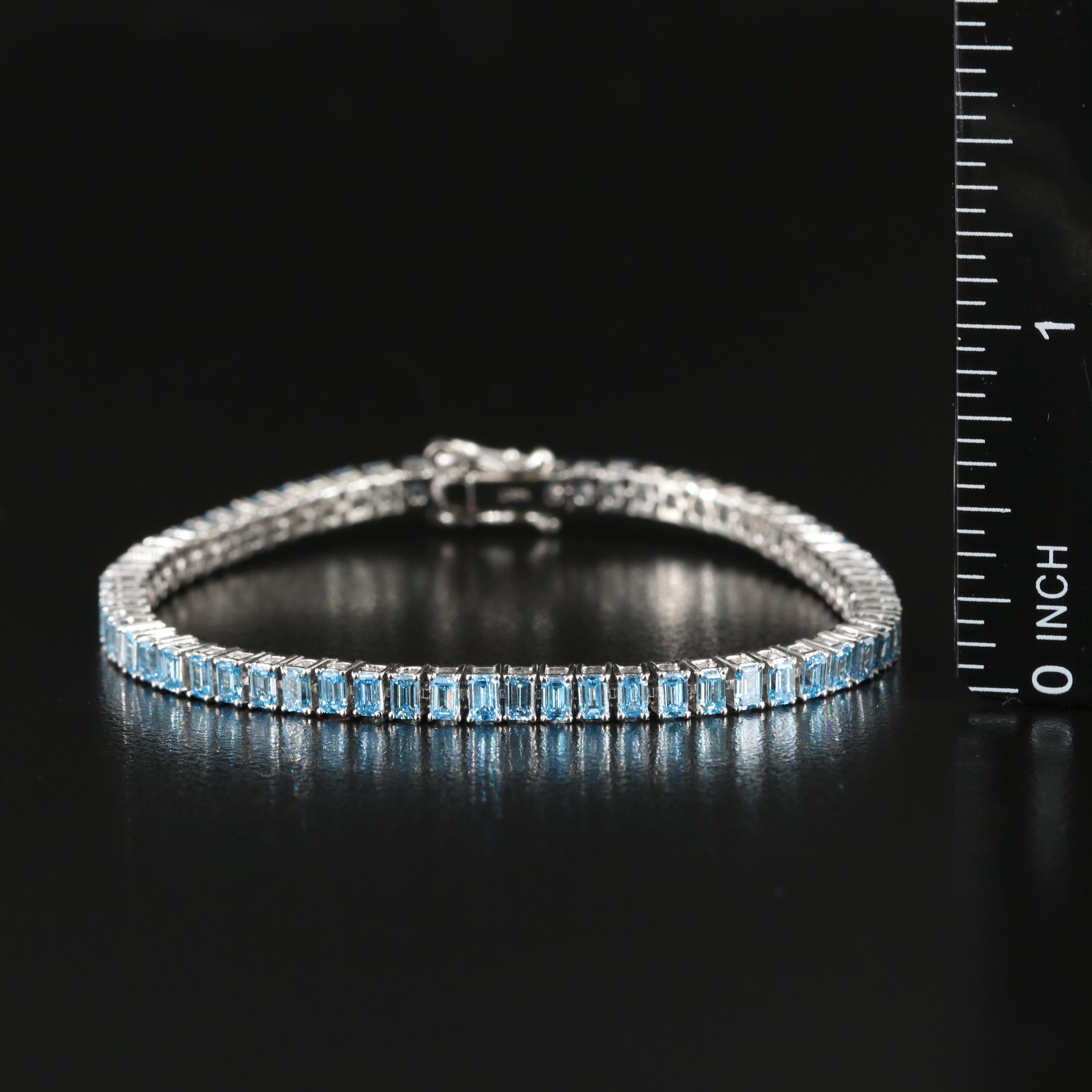 14K 6.16 CTW Fancy Blue Diamond Bracelet