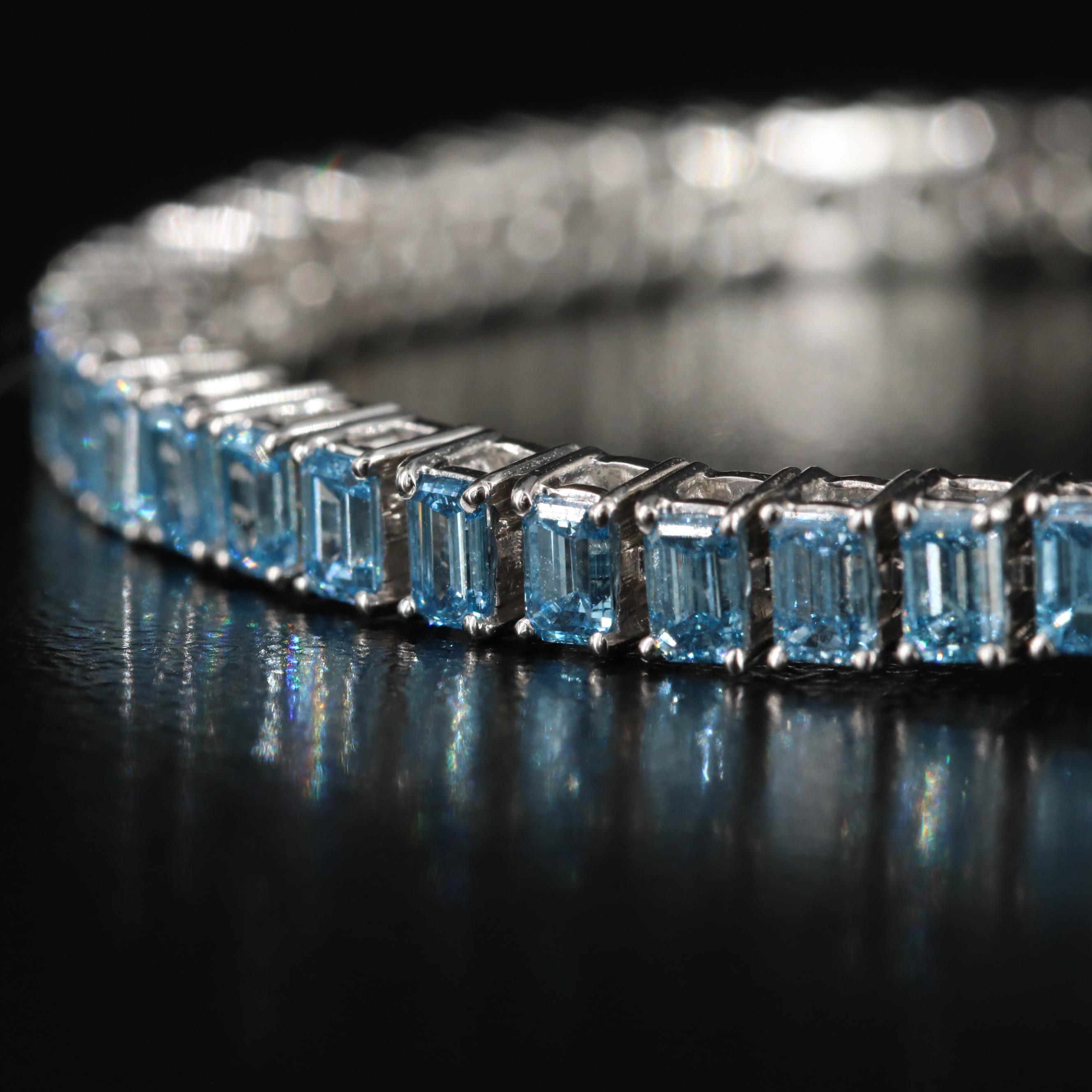 14K 6.16 CTW Fancy Blue Diamond Bracelet