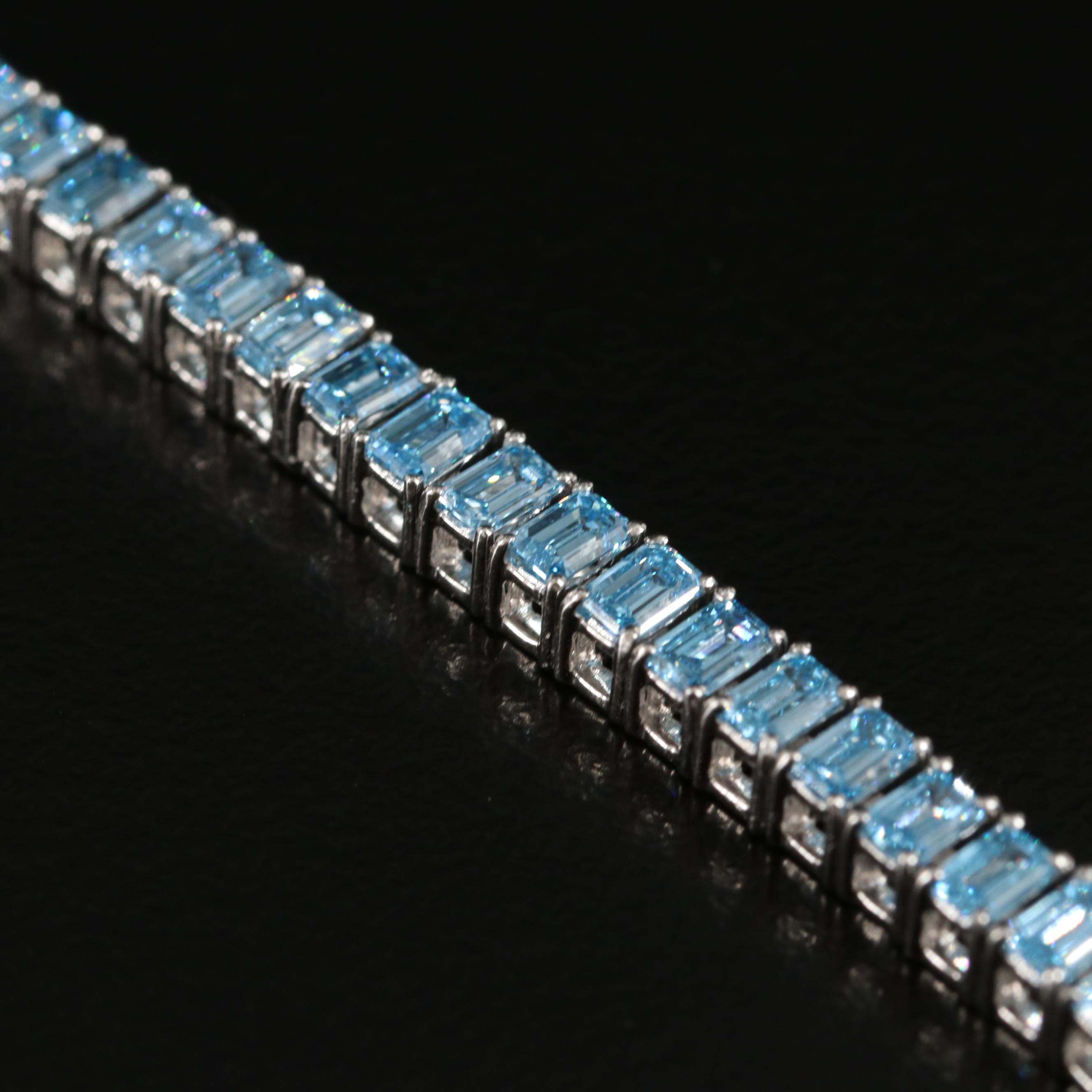 14K 6.16 CTW Fancy Blue Diamond Bracelet