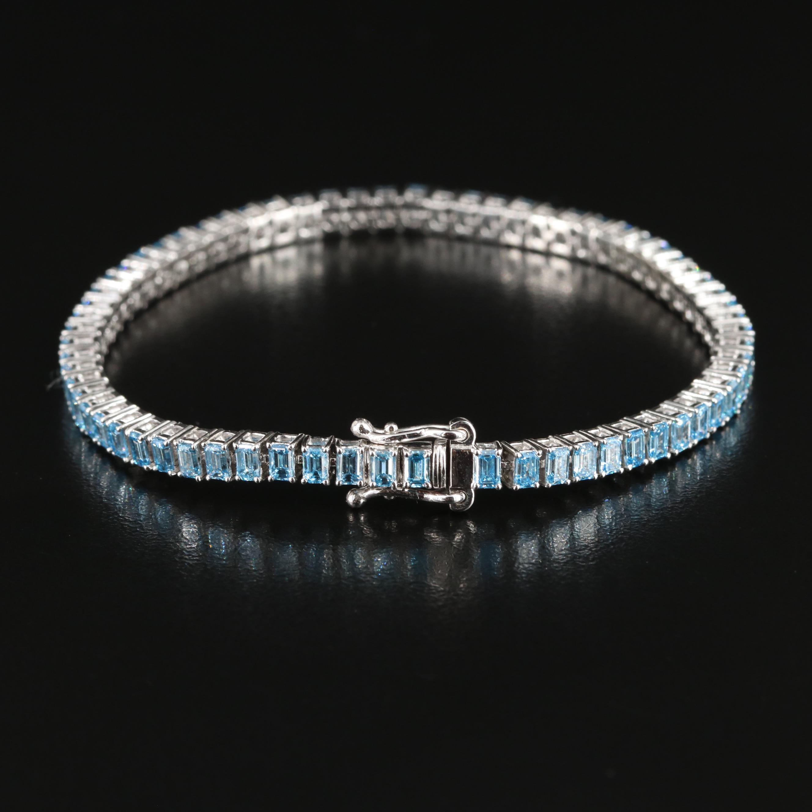 14K 6.16 CTW Fancy Blue Diamond Bracelet
