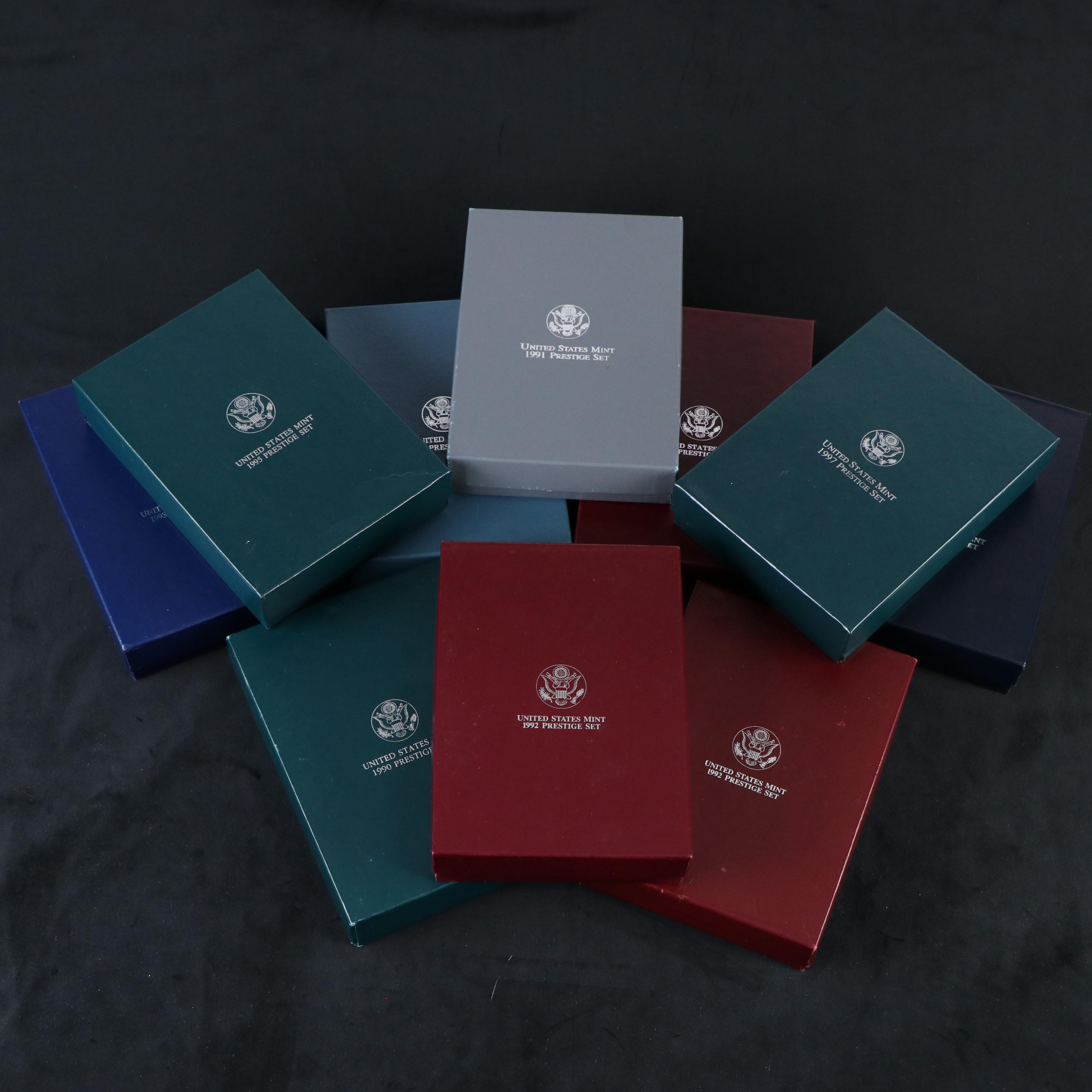 Ten U.S. Mint Prestige Proof Sets