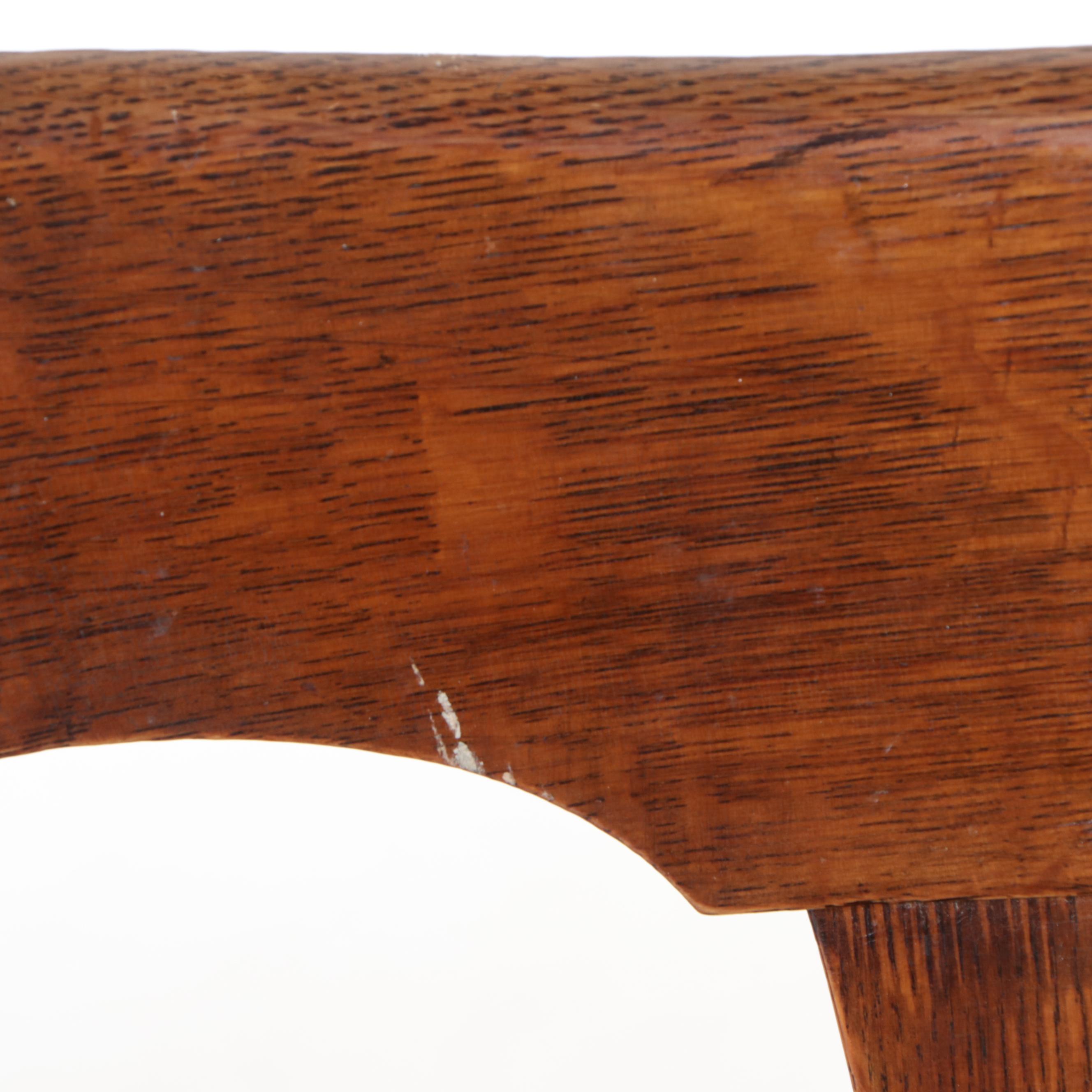 Late Victorian Oak Round Dining Table and Five Side Chairs