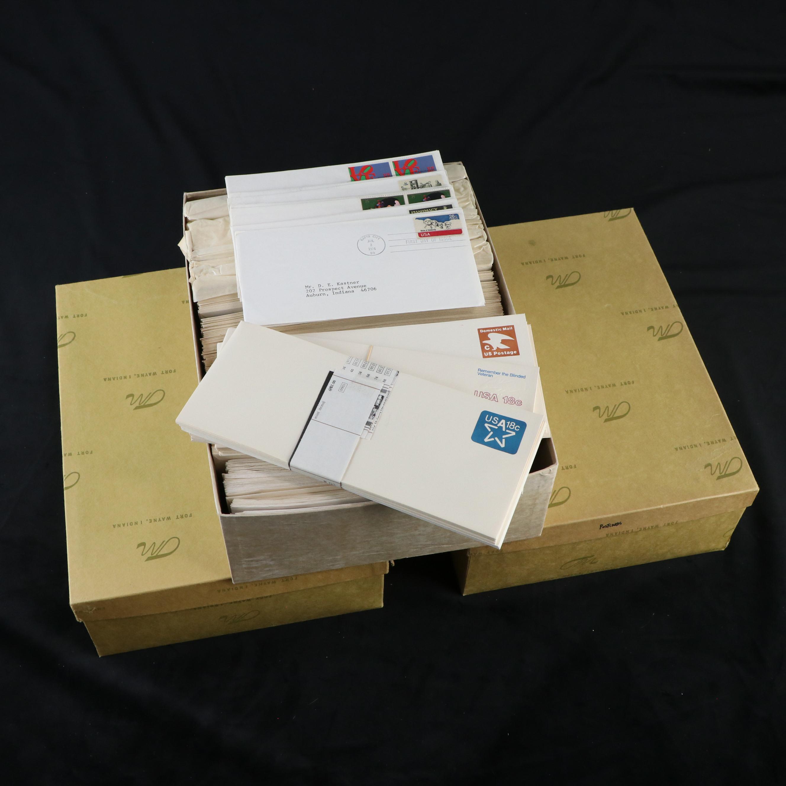 Large Group of Embossed Stamped Envelopes and Postcards