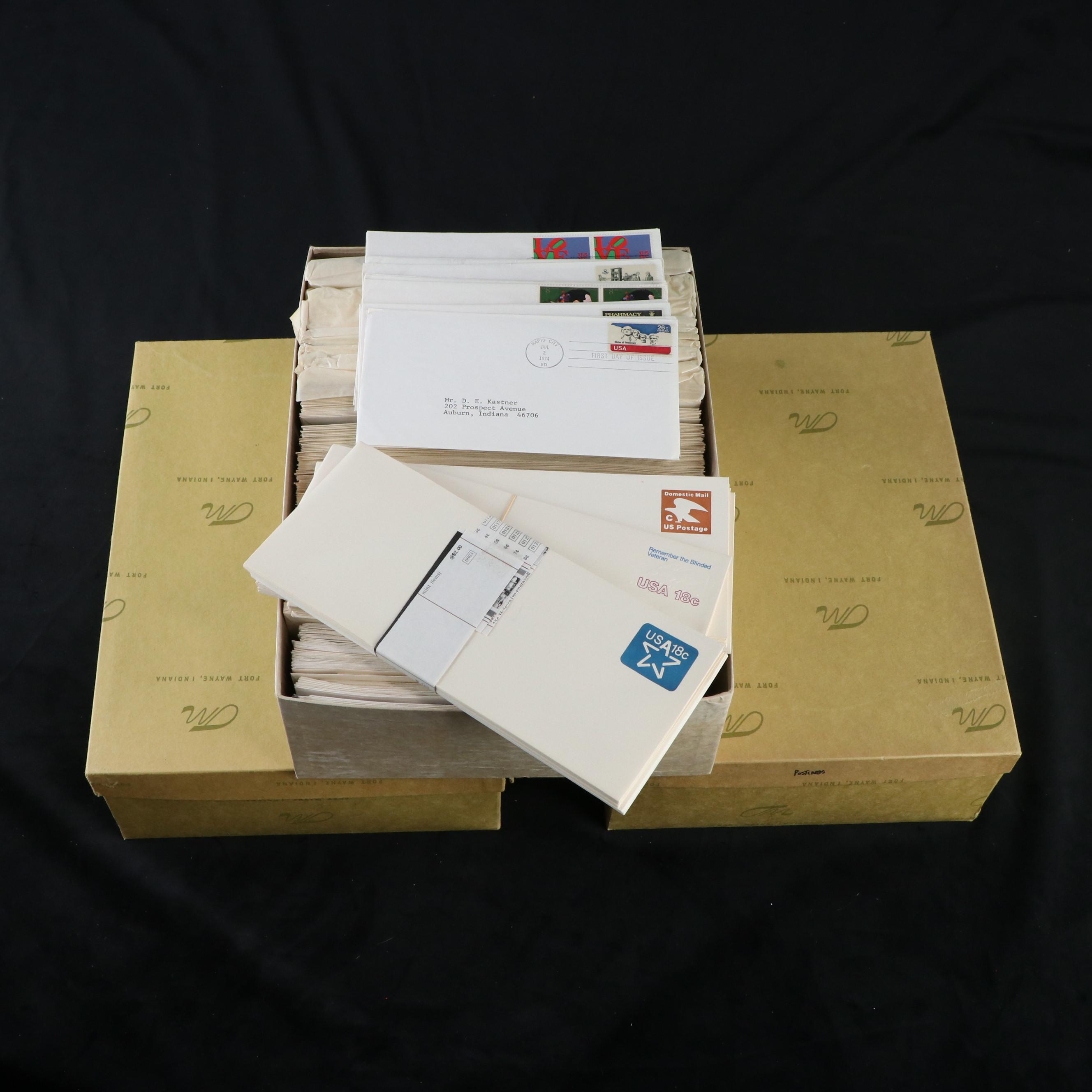 Large Group of Embossed Stamped Envelopes and Postcards