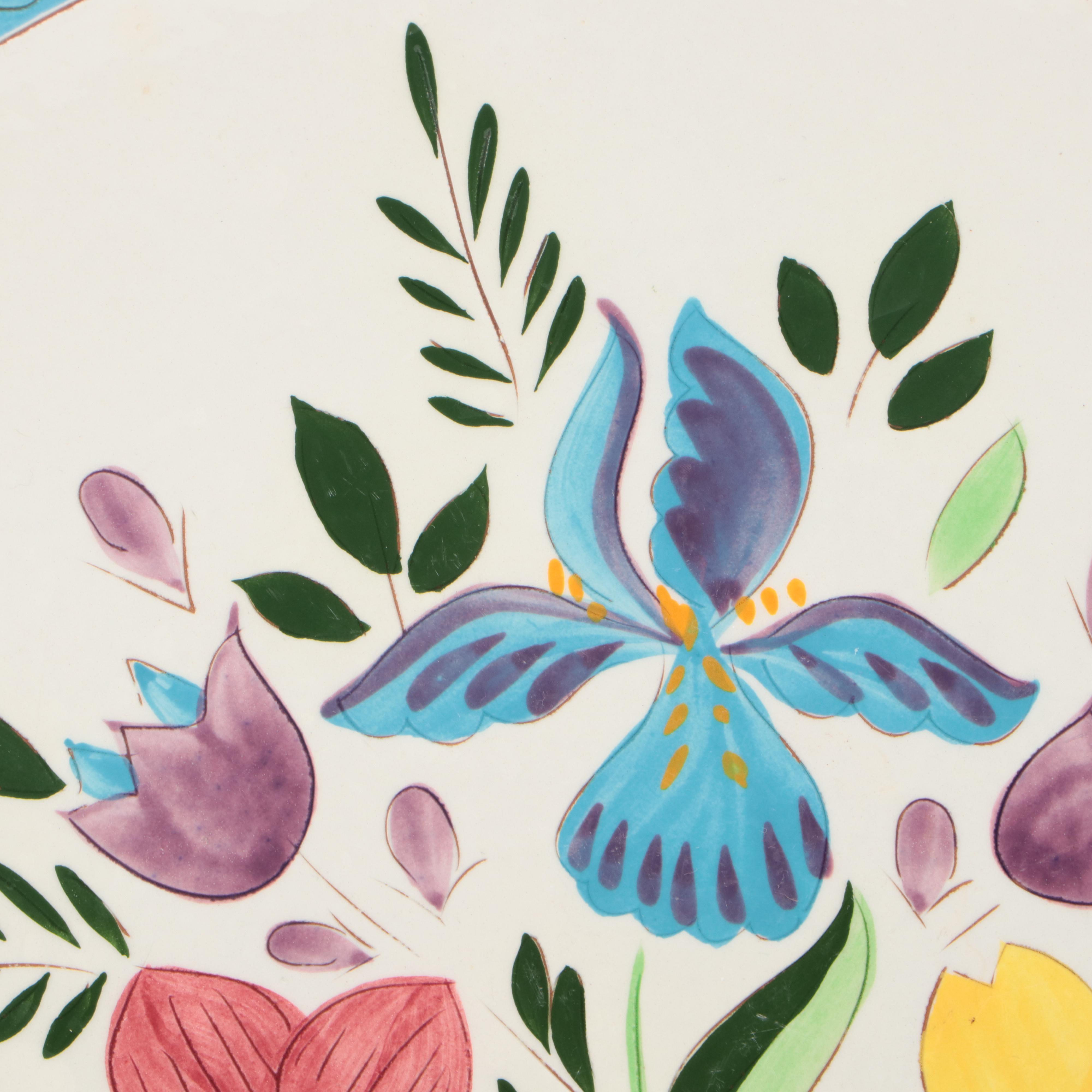 Stangl Pottery "Country Garden" Ceramic Plate and Serving Bowl, 1956–1978