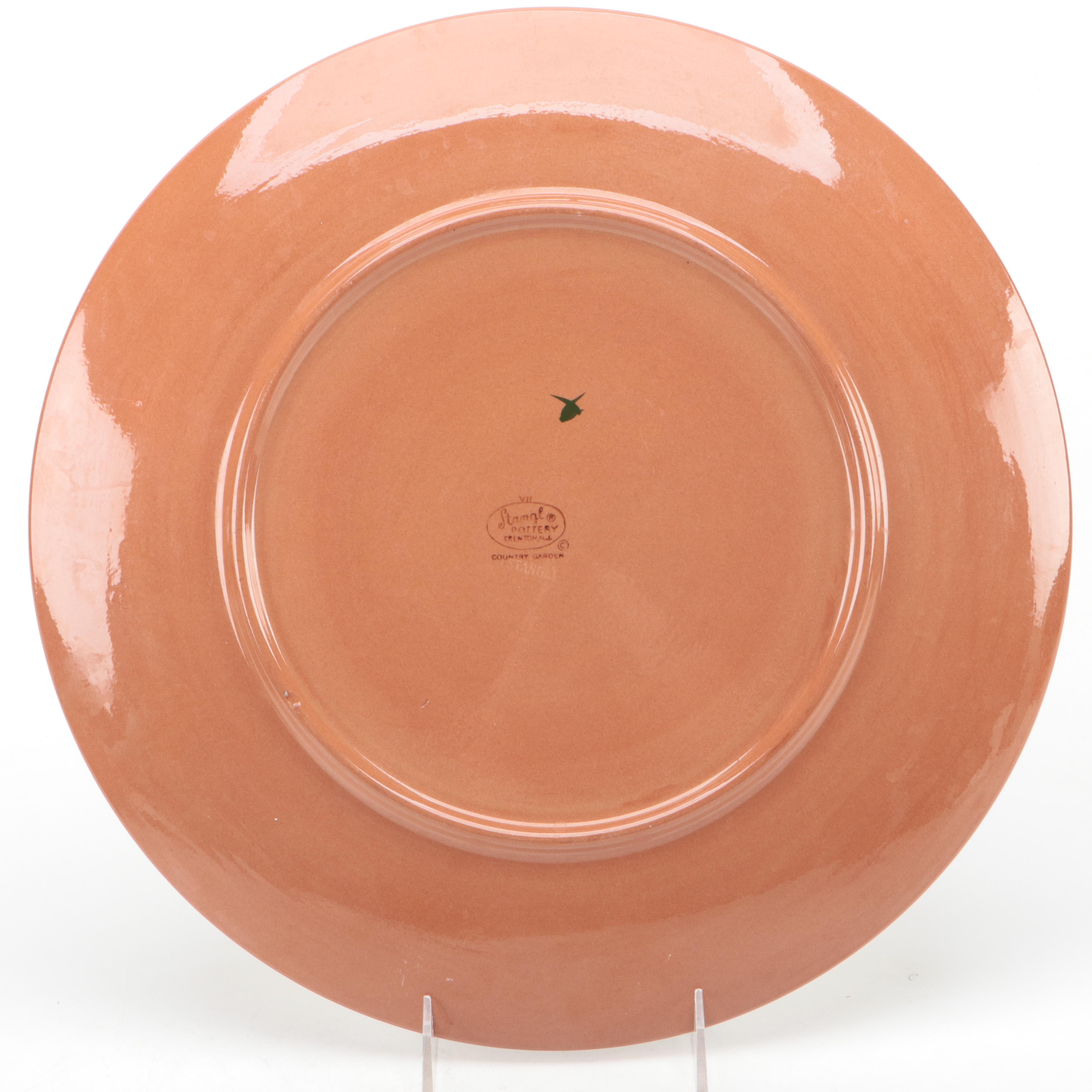 Stangl Pottery "Country Garden" Ceramic Plate and Serving Bowl, 1956–1978