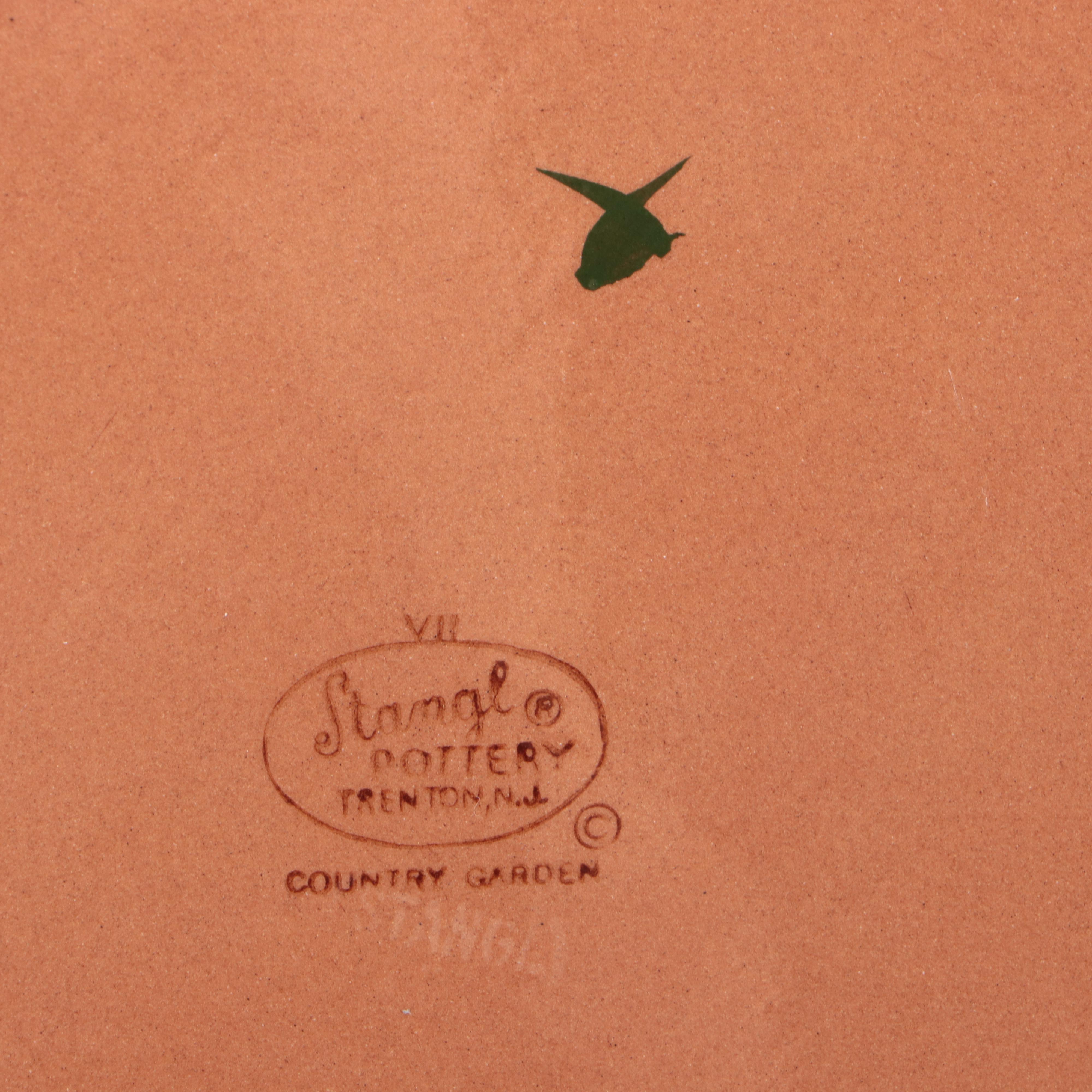 Stangl Pottery "Country Garden" Ceramic Plate and Serving Bowl, 1956–1978