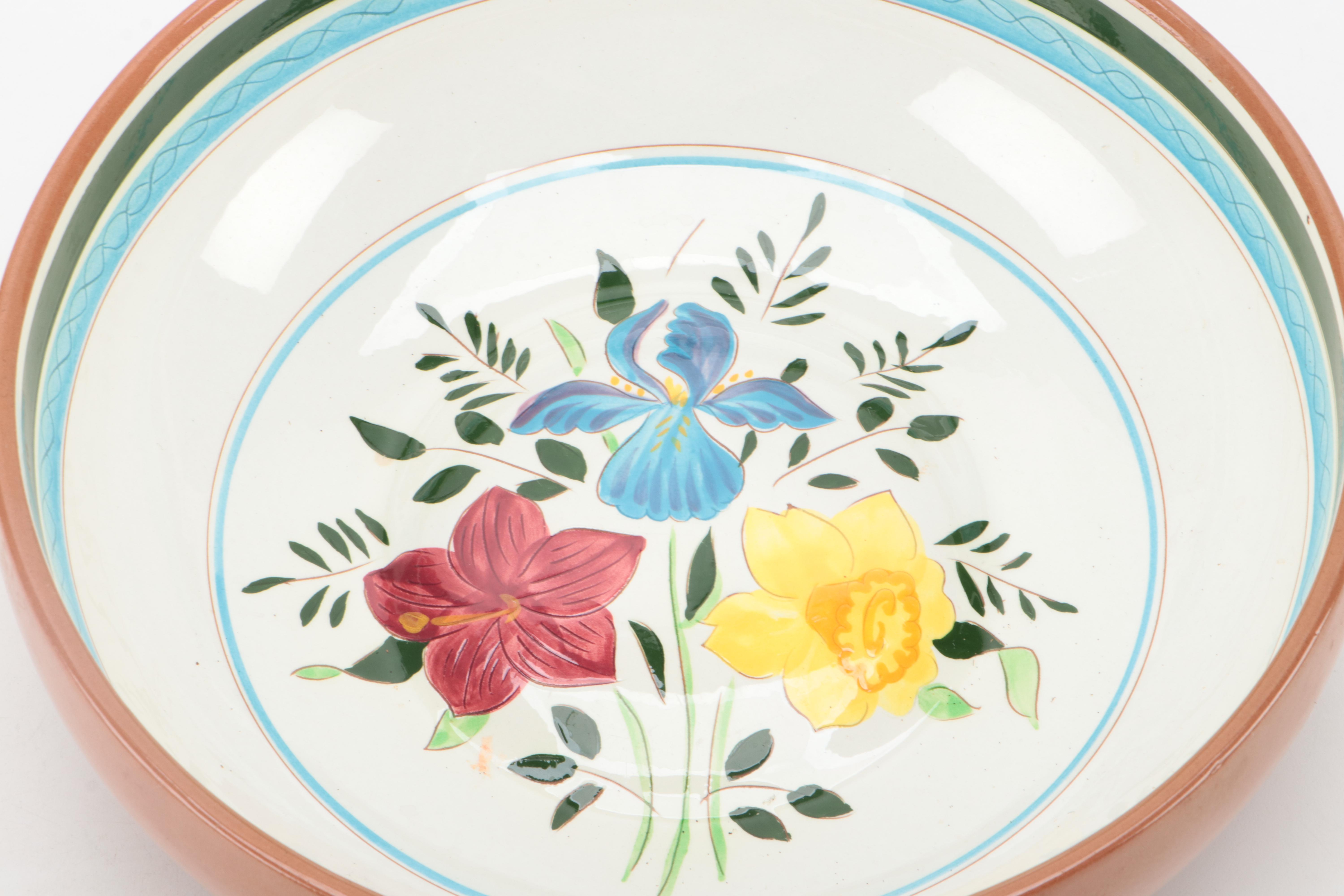 Stangl Pottery "Country Garden" Ceramic Plate and Serving Bowl, 1956–1978