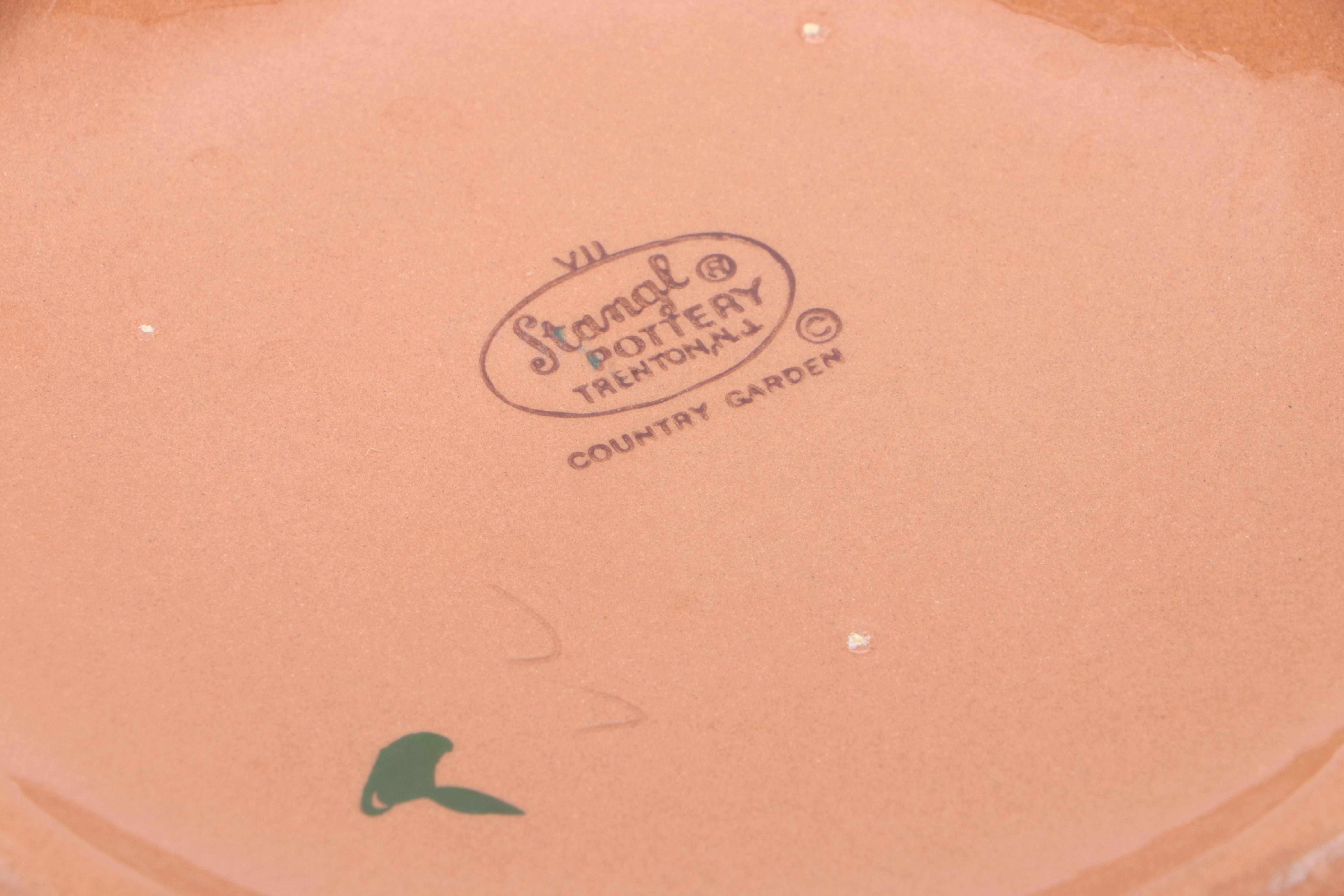 Stangl Pottery "Country Garden" Ceramic Plate and Serving Bowl, 1956–1978