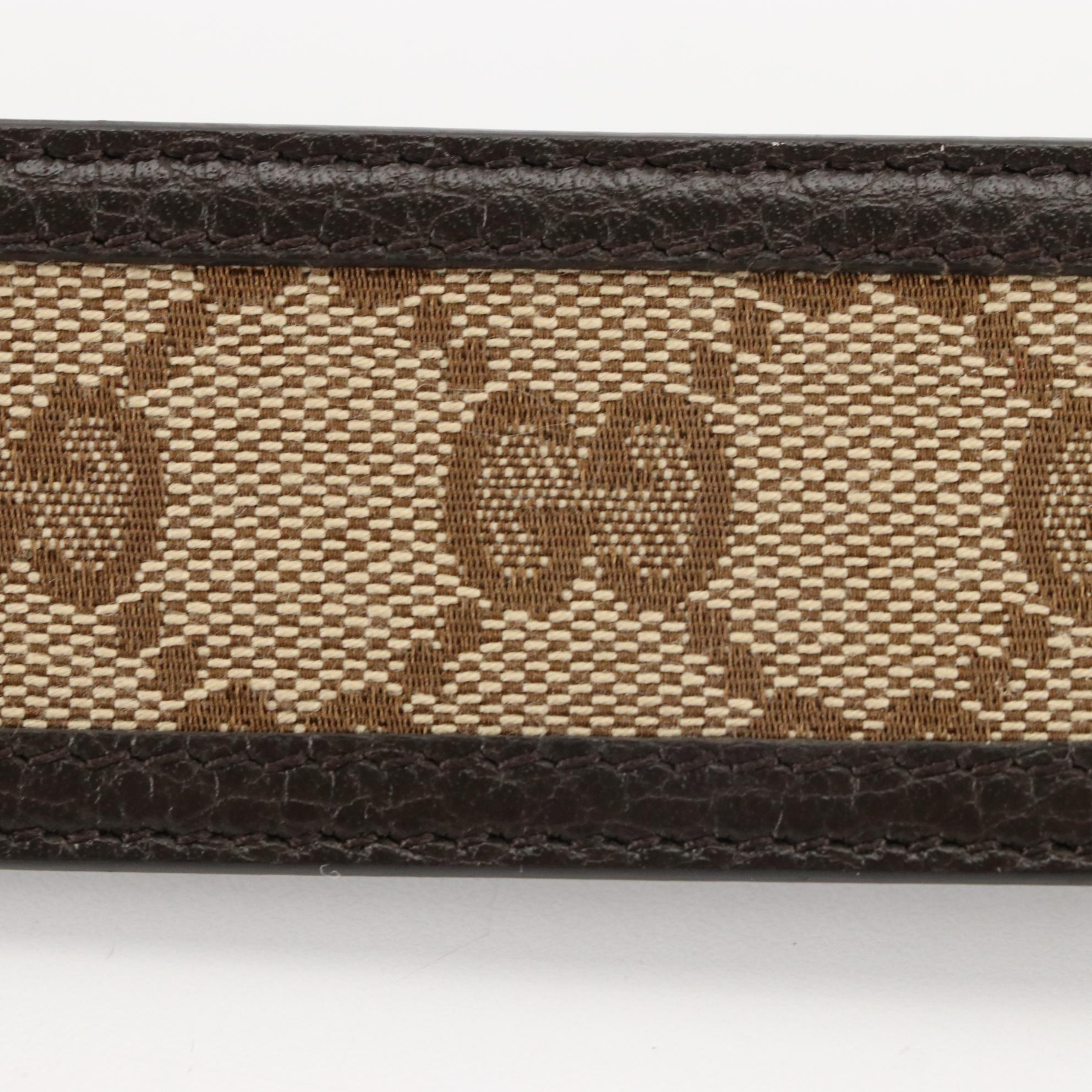 Gucci GG Belt in Monogram Canvas and Leather