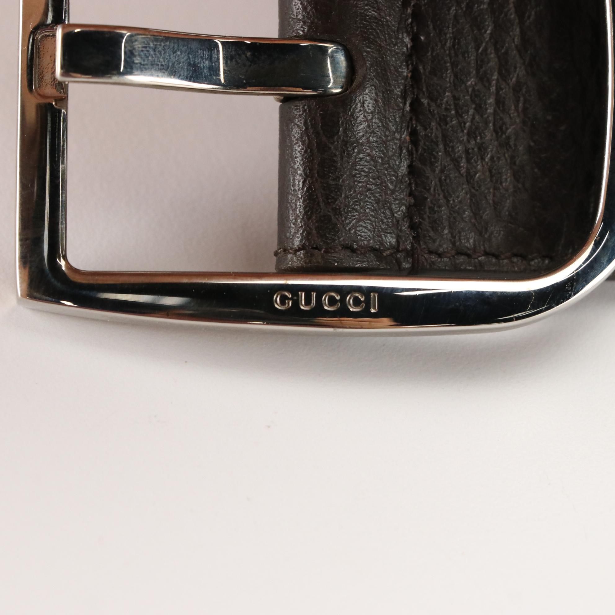 Gucci GG Belt in Monogram Canvas and Leather