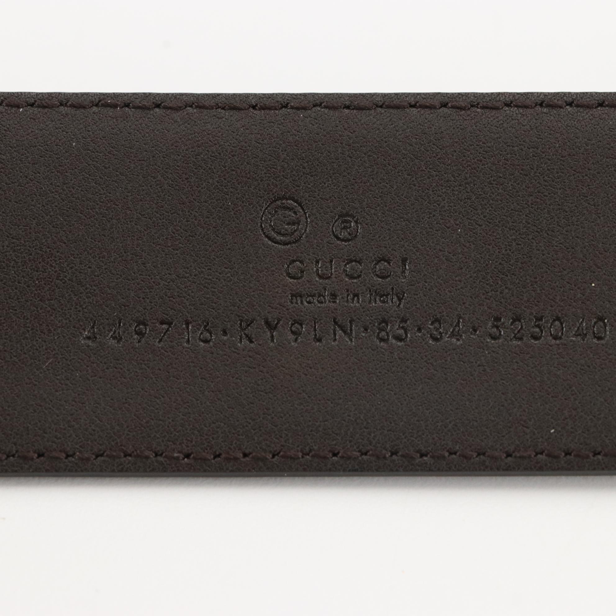 Gucci GG Belt in Monogram Canvas and Leather