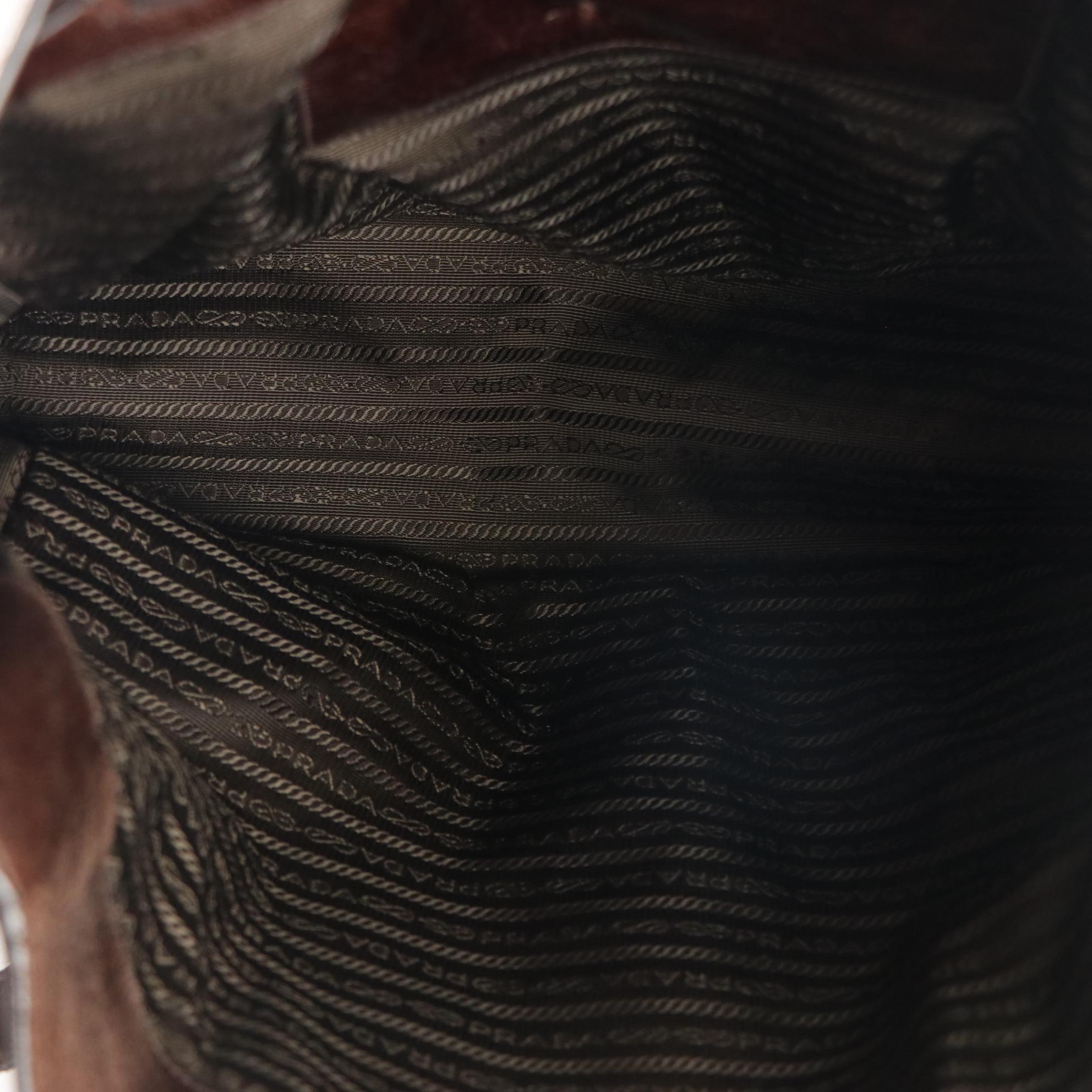 Prada Two-Way Tote Bag in Chocolate Brown Vitello Lux Leather