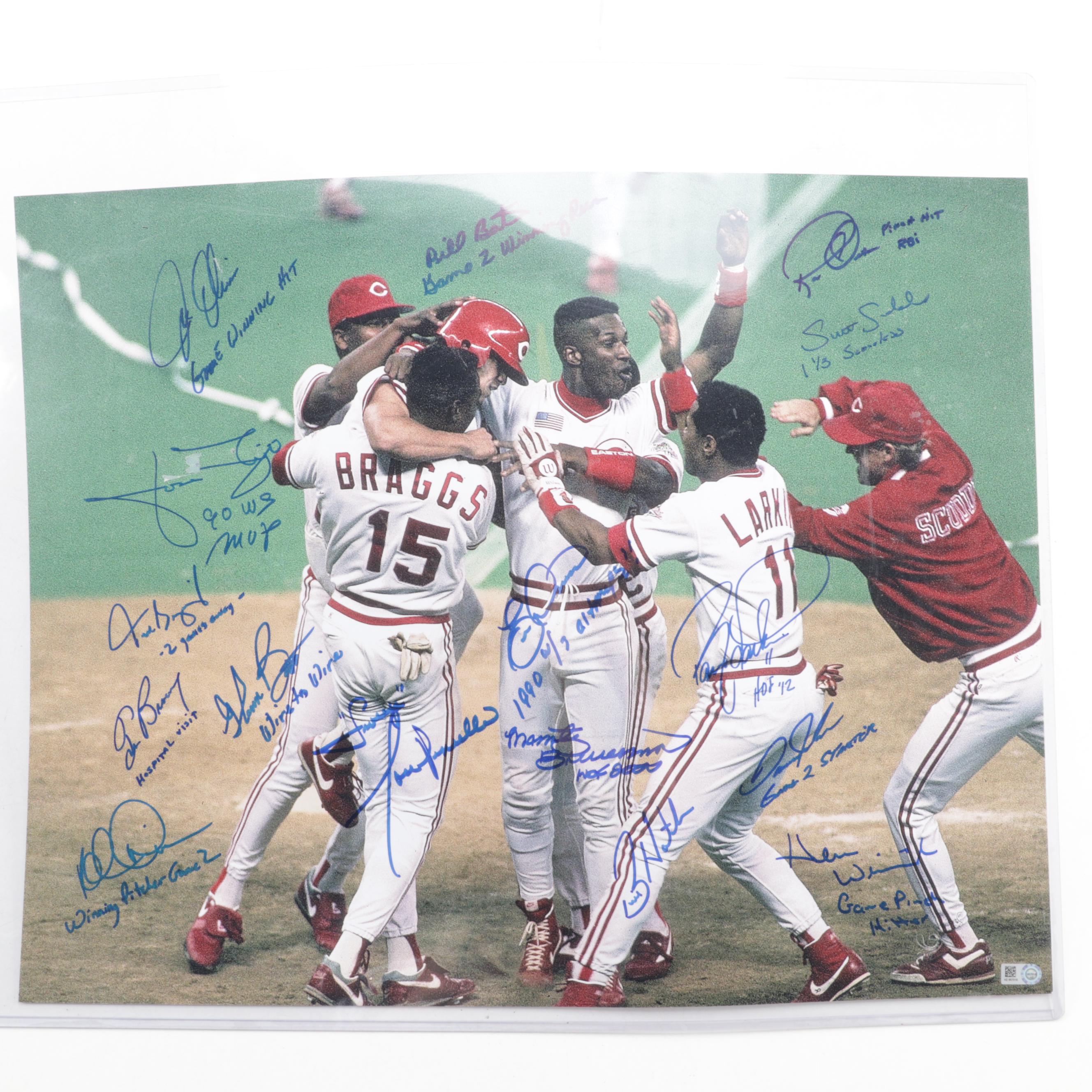 1990 Cincinnati Reds Team Signed World Series Giclée Print