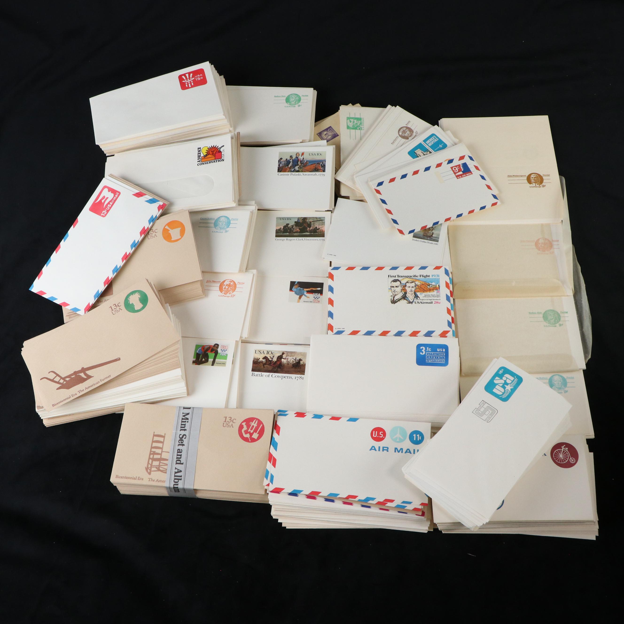 Large Group of Embossed Stamped Envelopes and Postcards