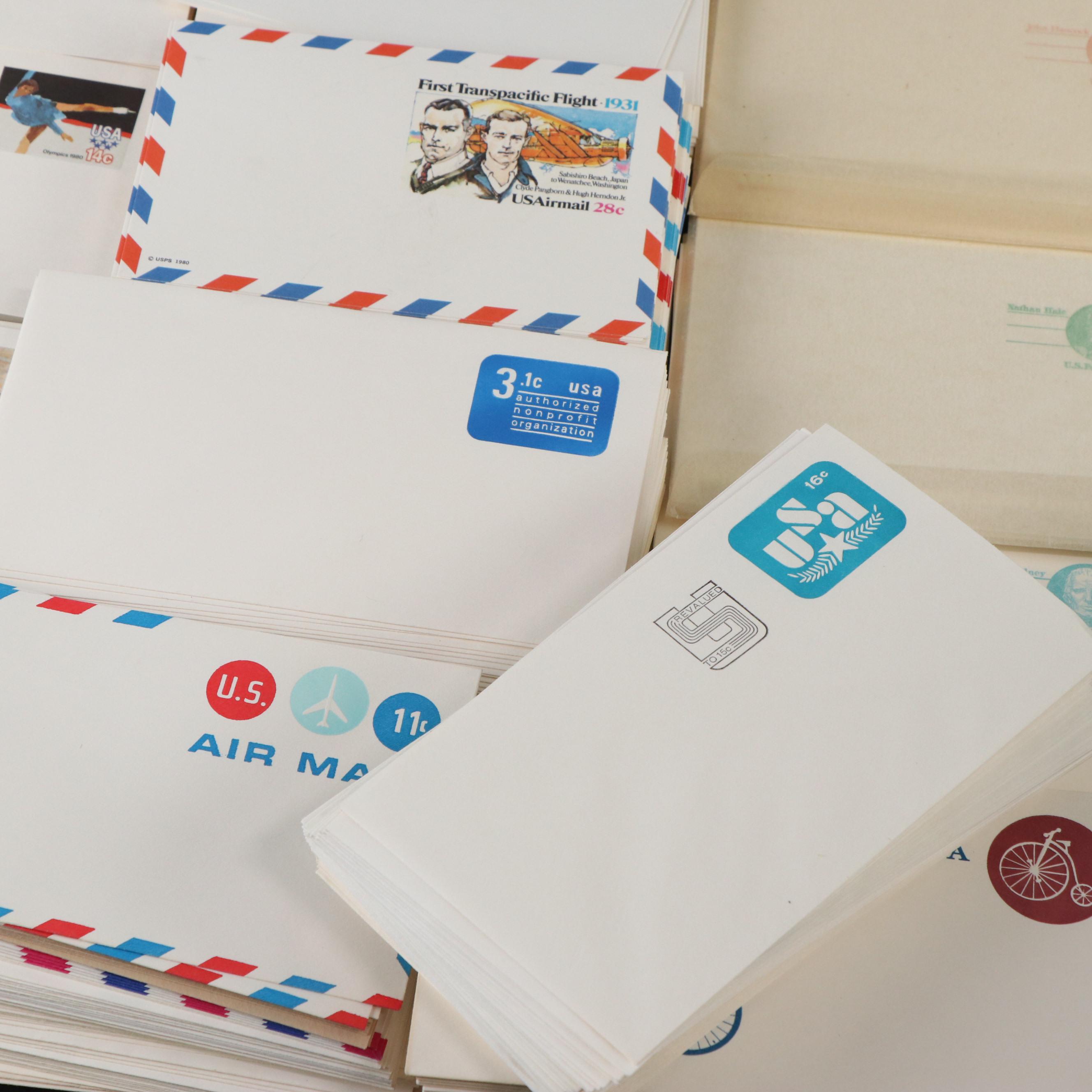 Large Group of Embossed Stamped Envelopes and Postcards