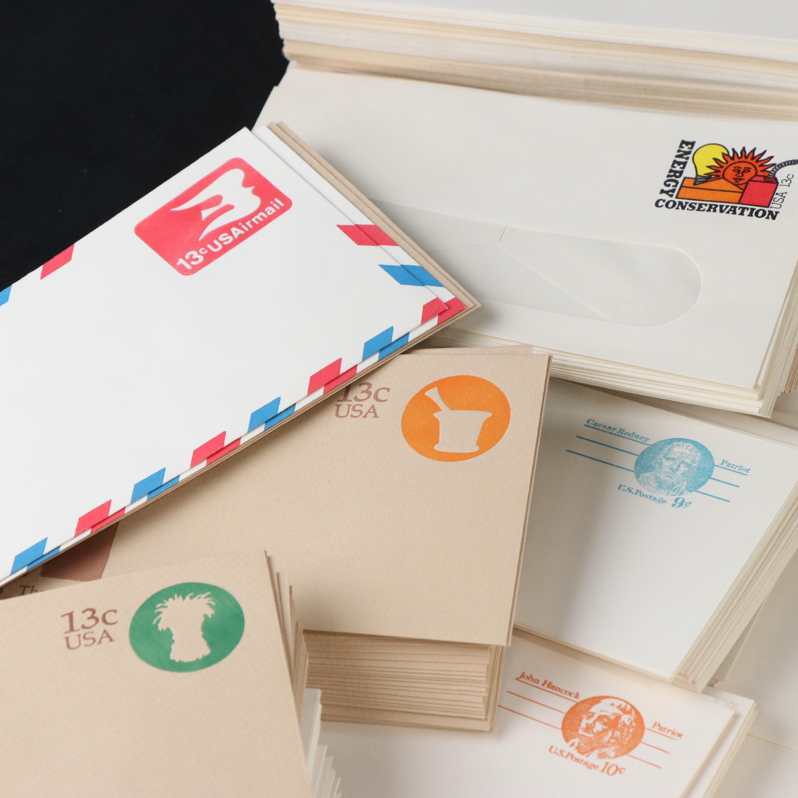 Large Group of Embossed Stamped Envelopes and Postcards