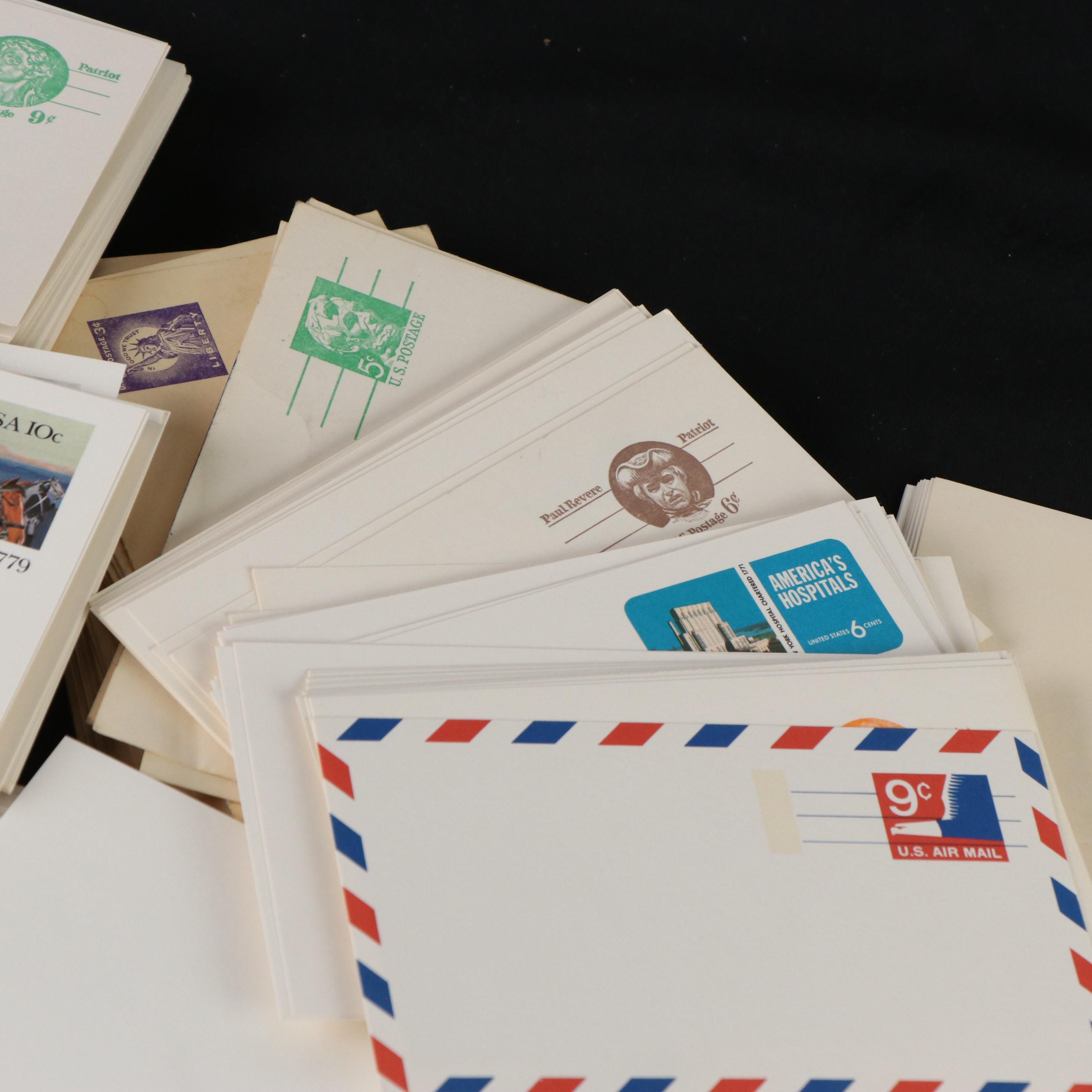 Large Group of Embossed Stamped Envelopes and Postcards