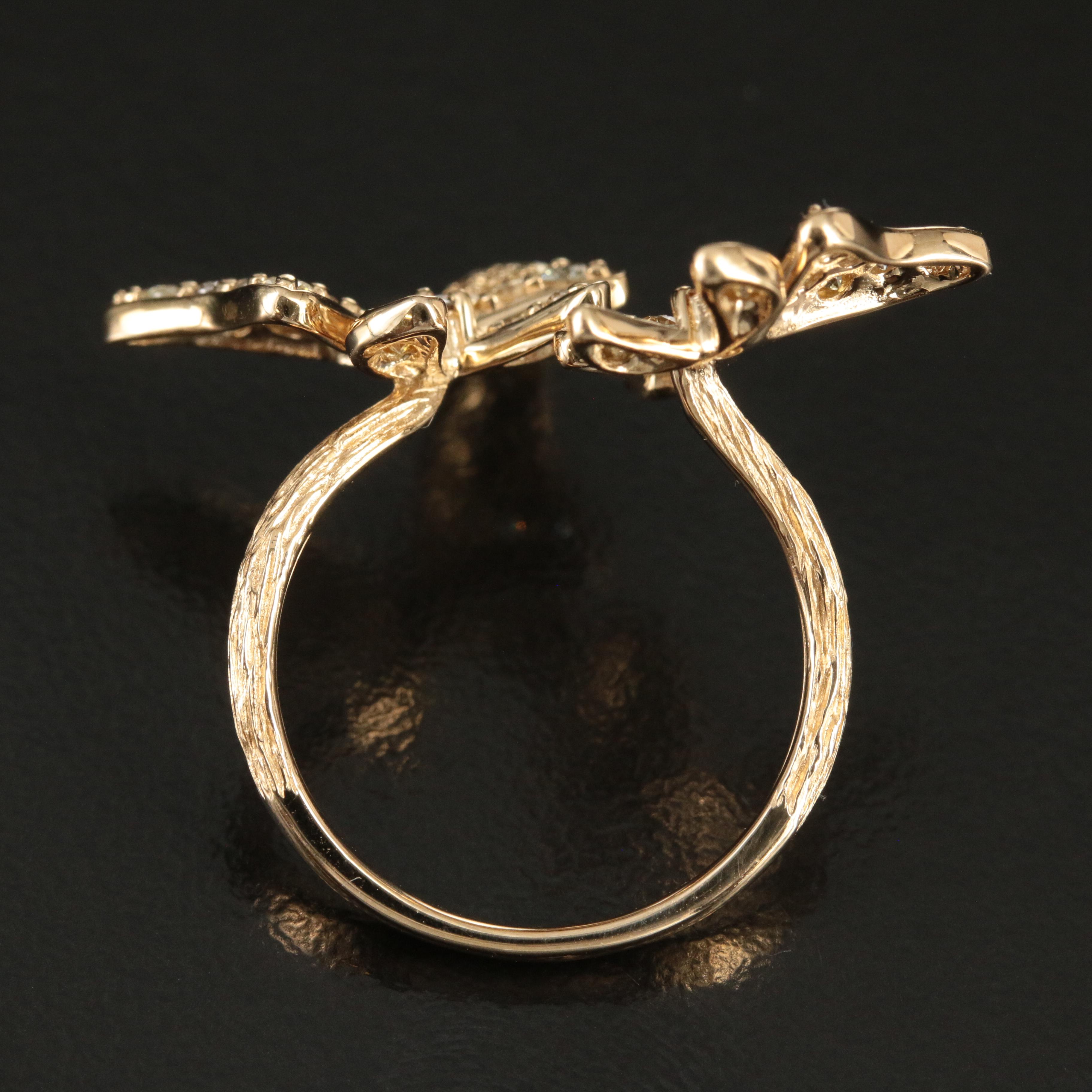 Cirari "Smithsonian" 14K 0.85 CTW Diamond Butterfly Ring with Fancy Color Stones