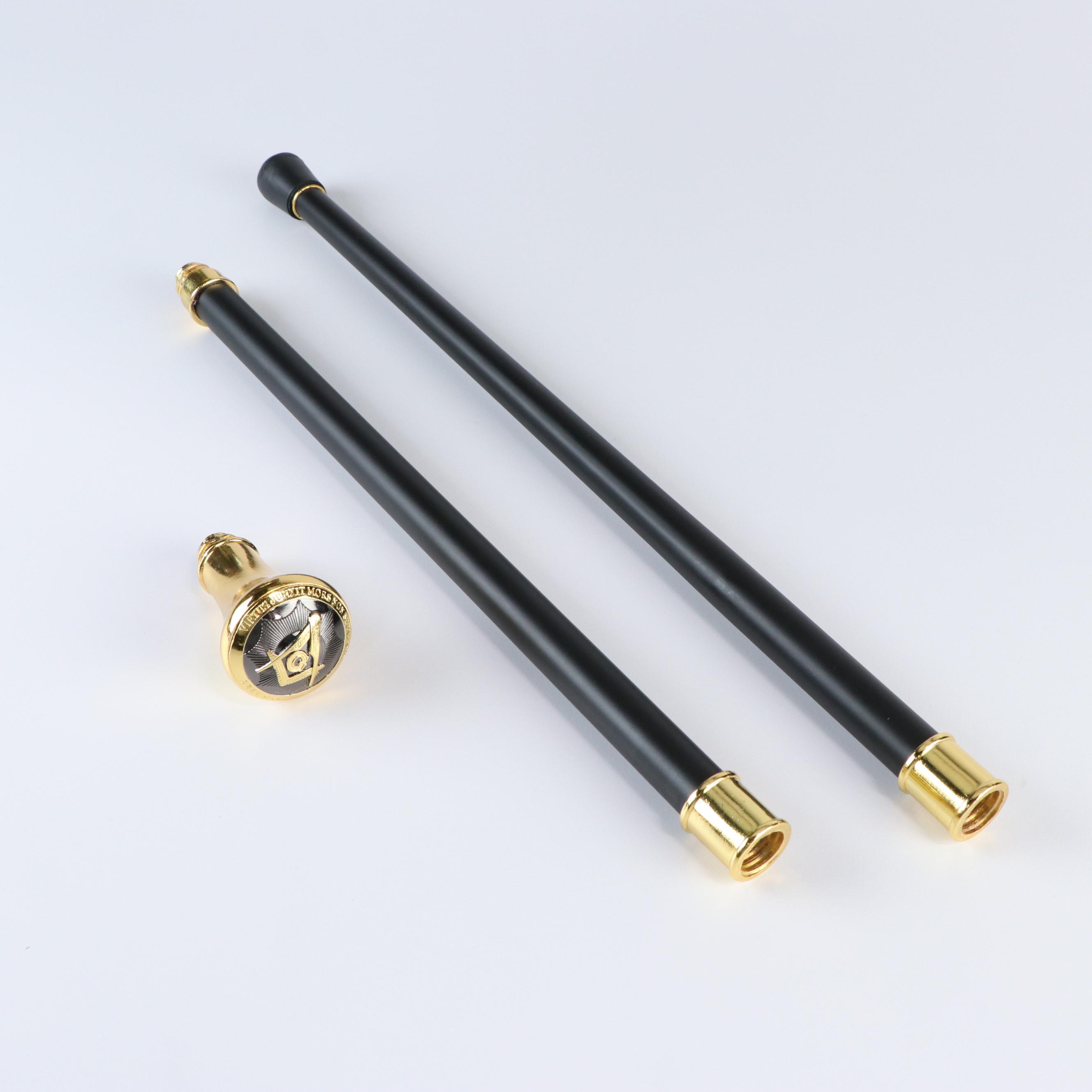 Masonic Steel and Gilt Walking Cane, Watch and Coin