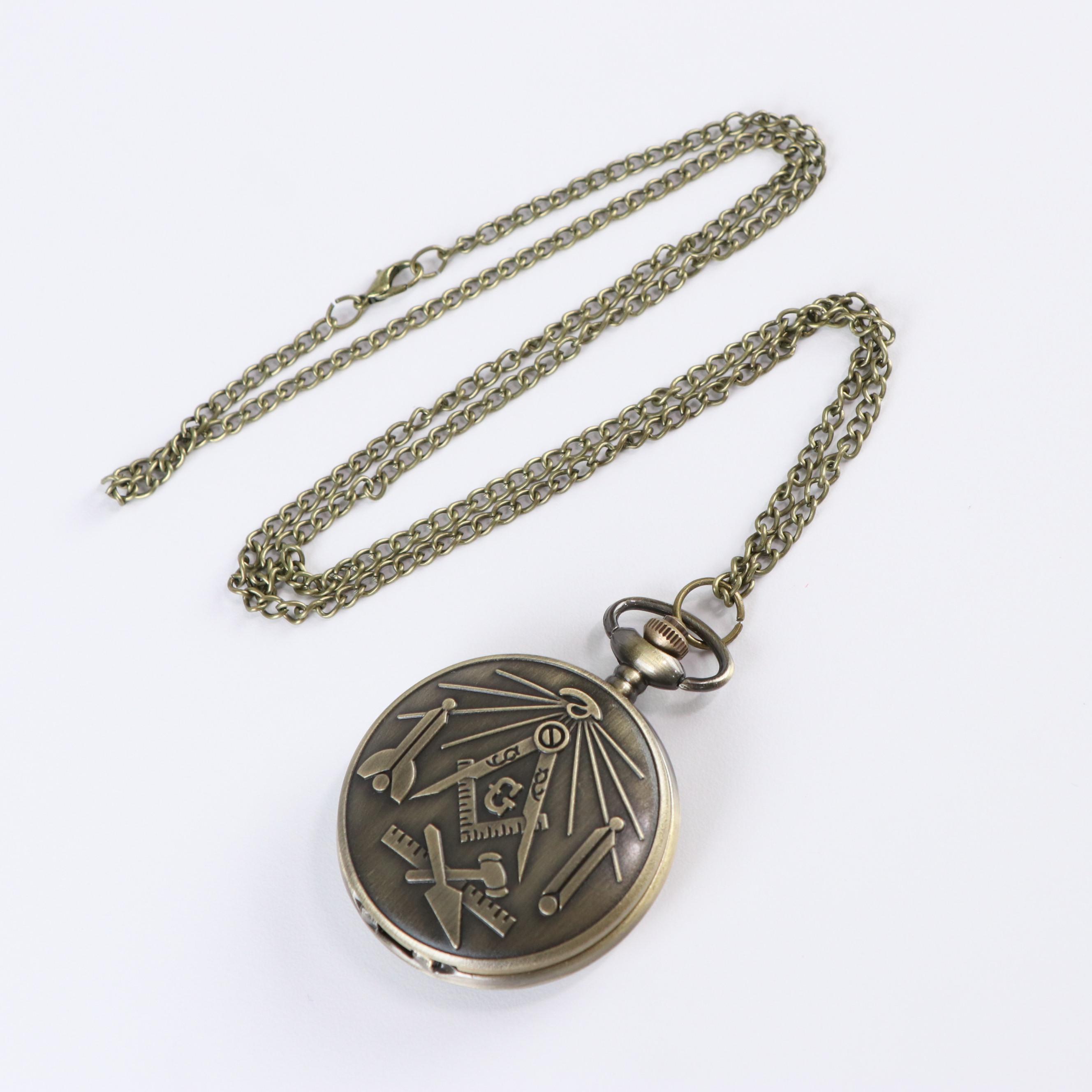 Masonic Steel and Gilt Walking Cane, Watch and Coin