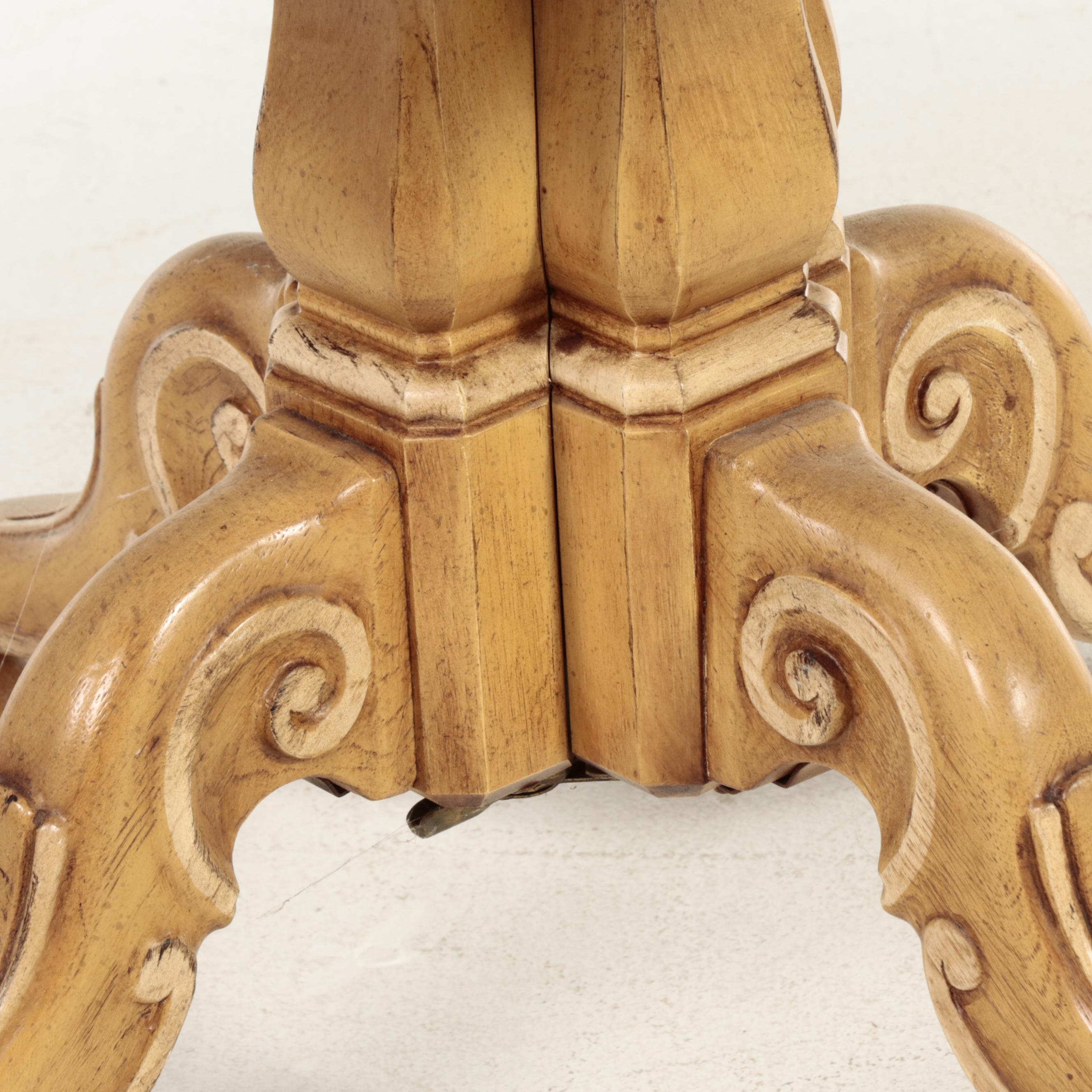 Henredon Split Pedestal Extension Dining Table in Oak, Burl and Mixed