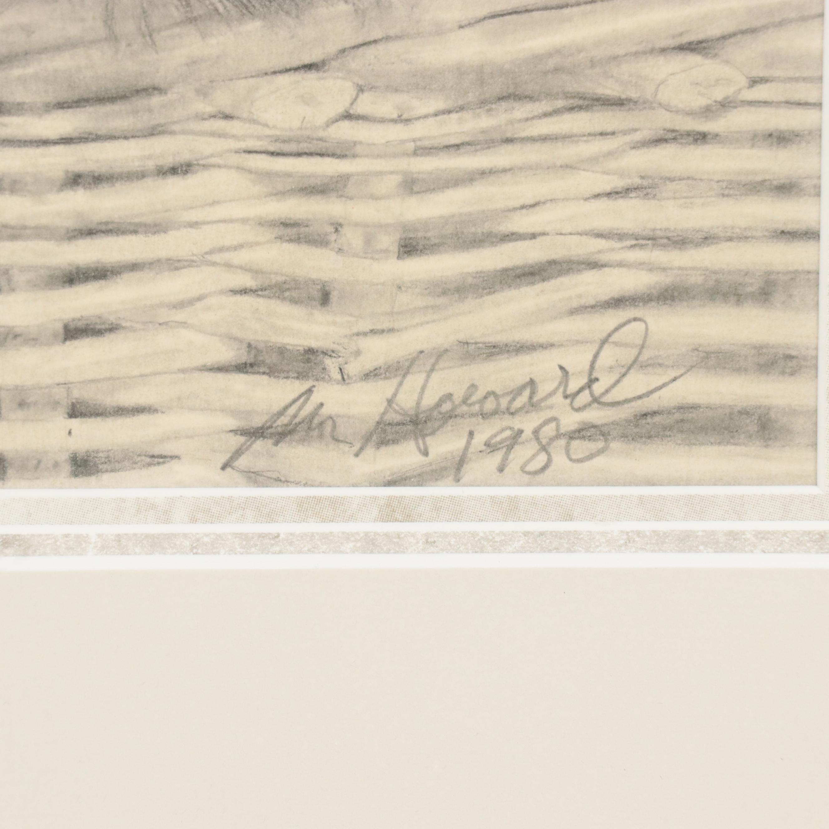 Graphite Drawing of Yorkie Puppies, 1980