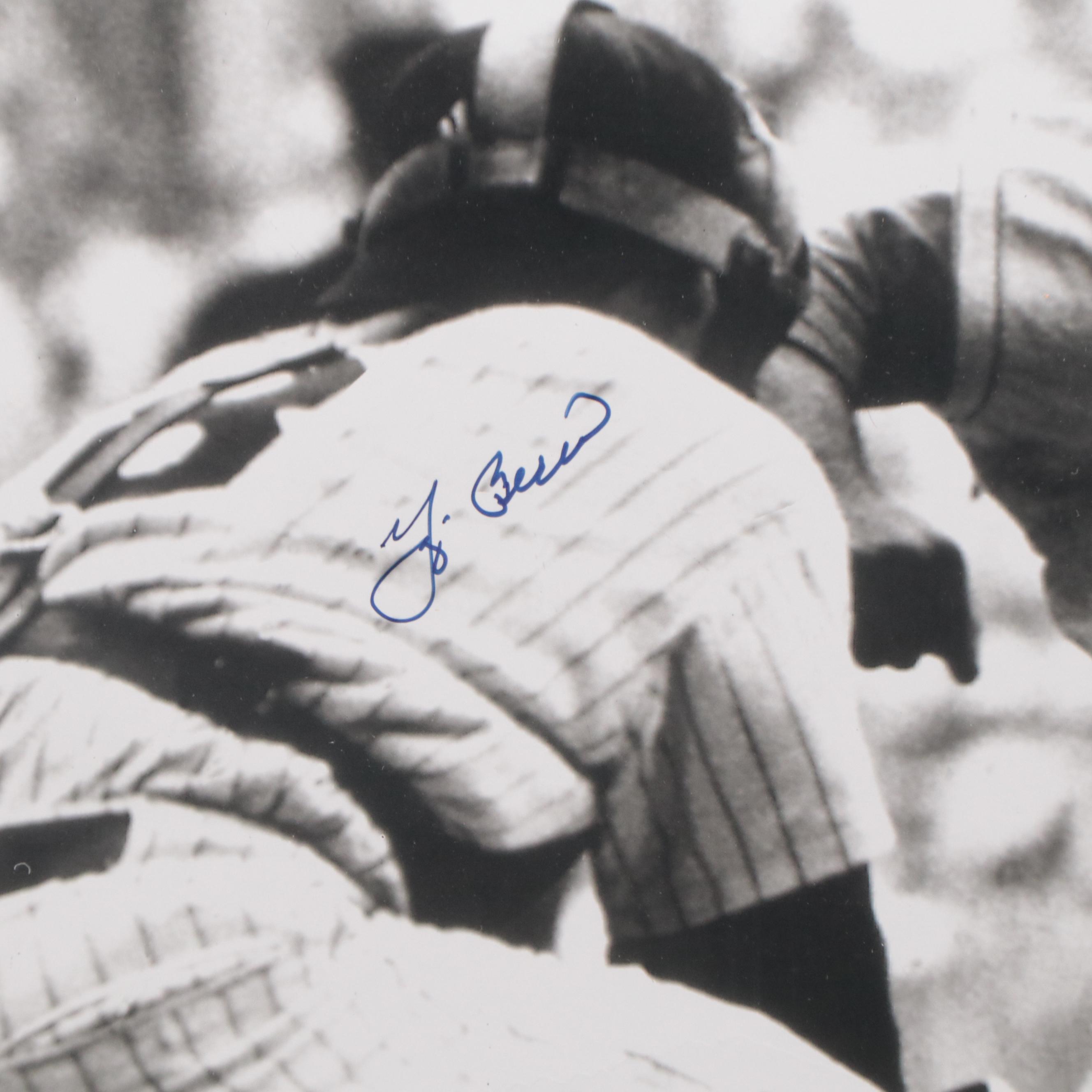 Yogi Berra Signed New York Yankees Framed Print Featuring Jackie Robinson