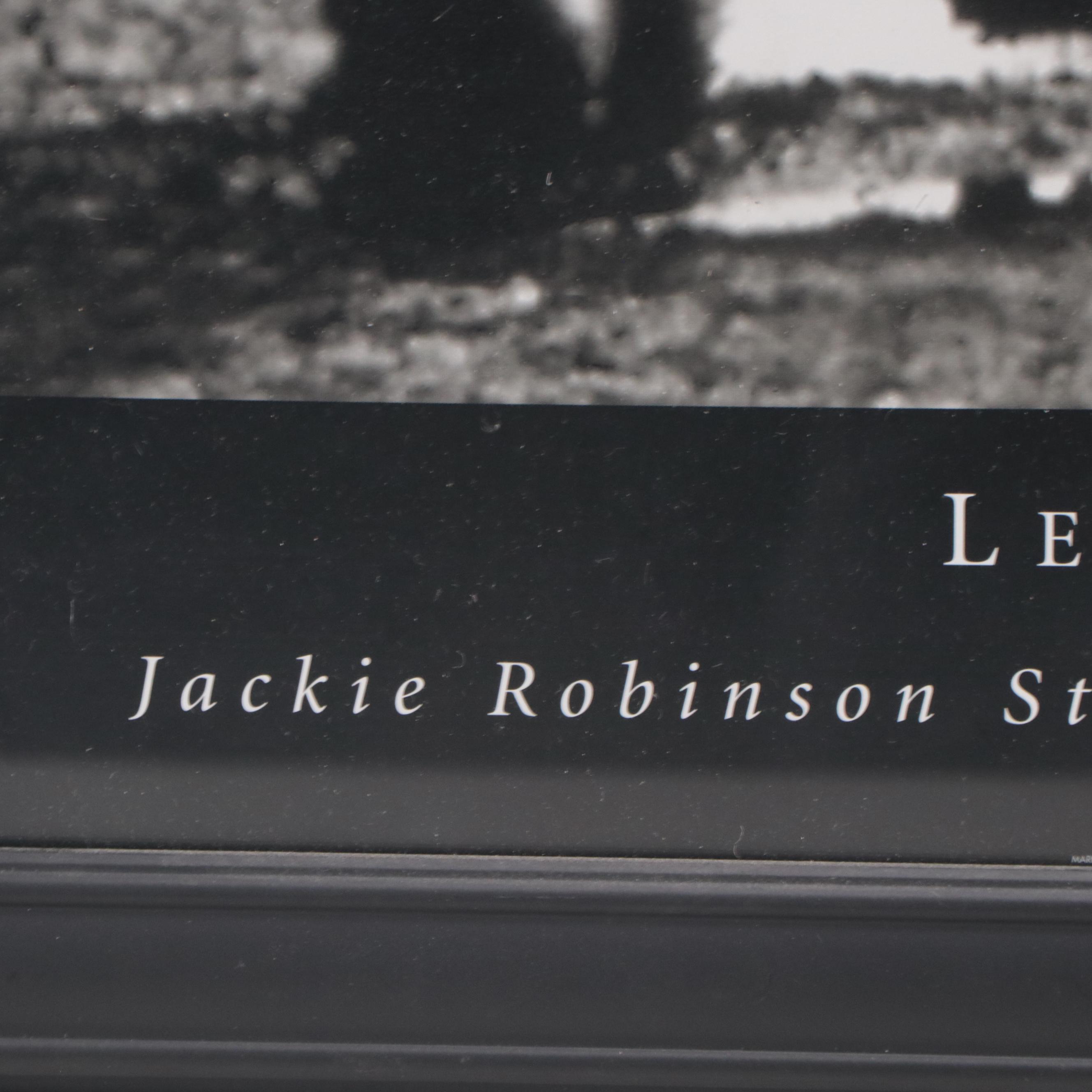 Yogi Berra Signed New York Yankees Framed Print Featuring Jackie Robinson