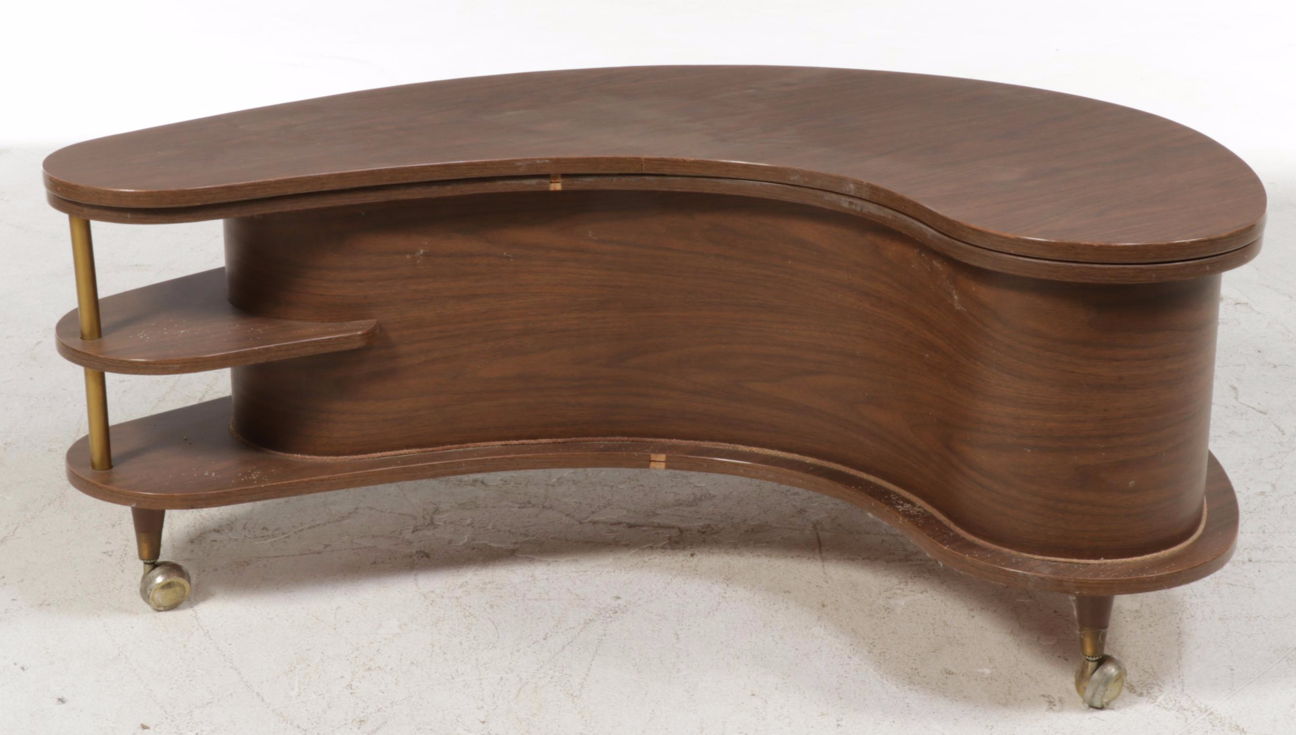 A. H. Stock Mid Century Modern Laminate Grand Server / Bar Table