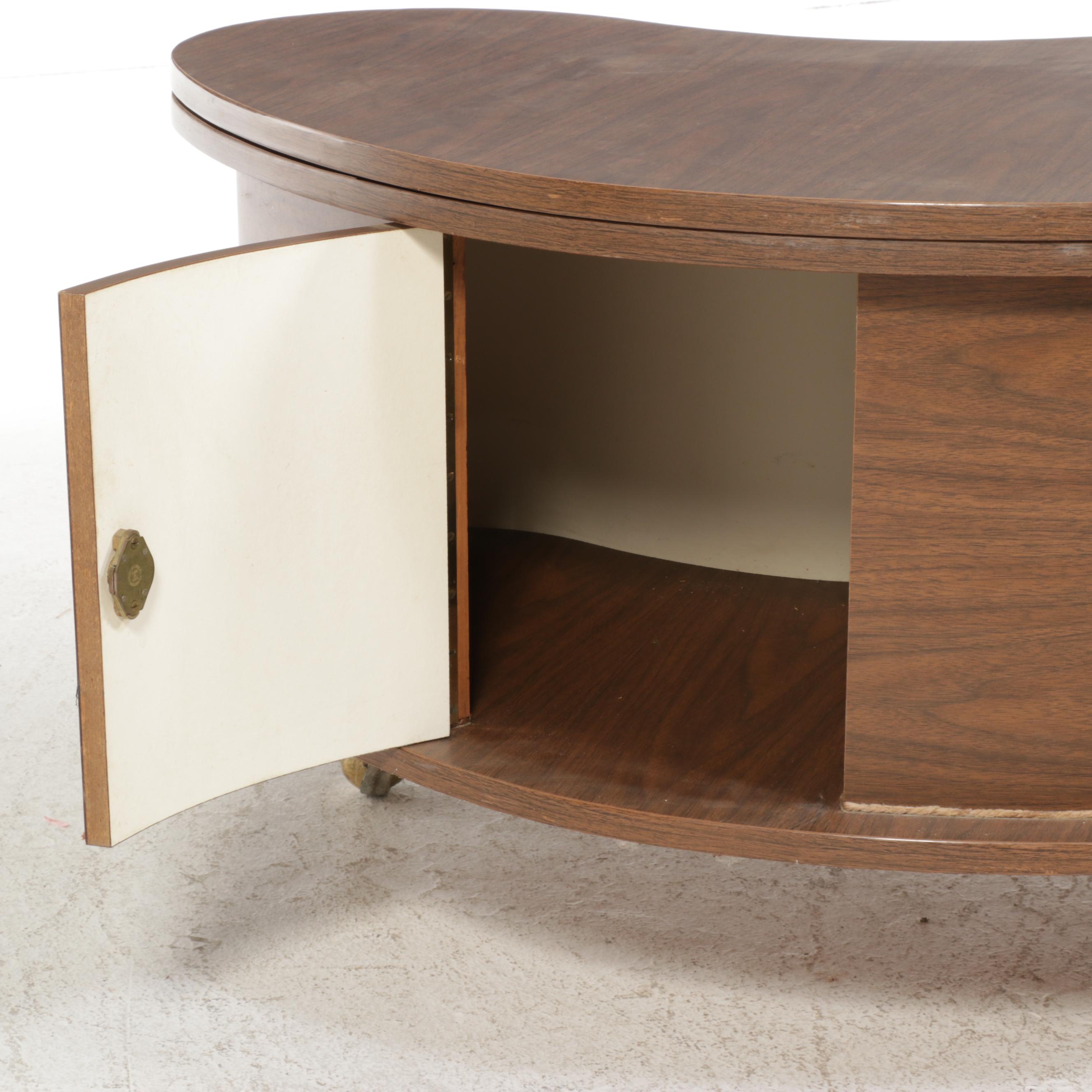 A. H. Stock Mid Century Modern Laminate Grand Server / Bar Table