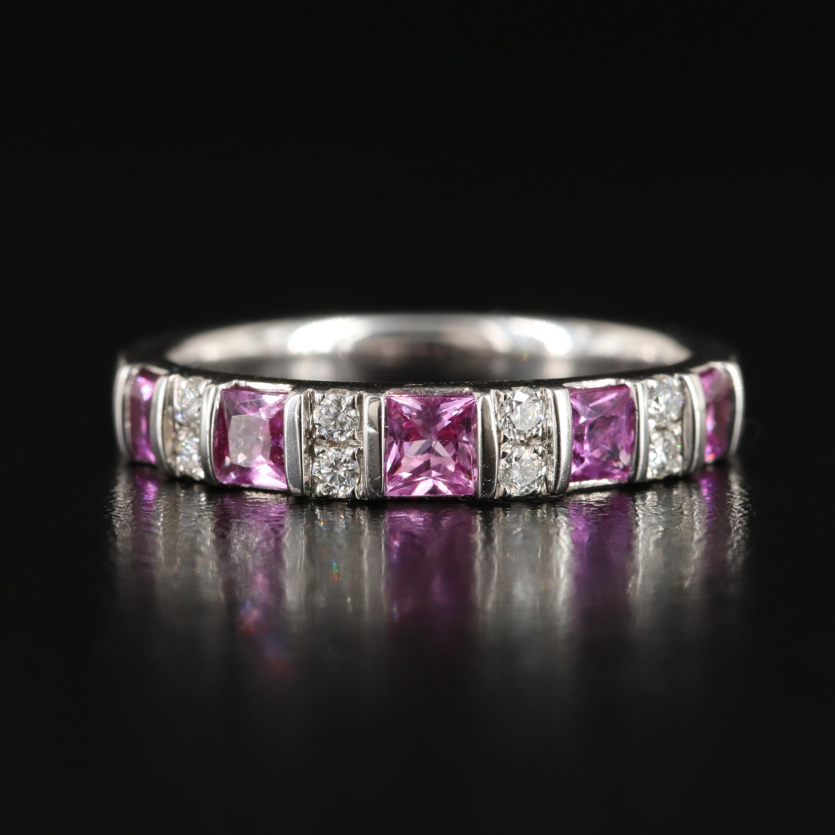 14K Pink Sapphire and Diamond Ring