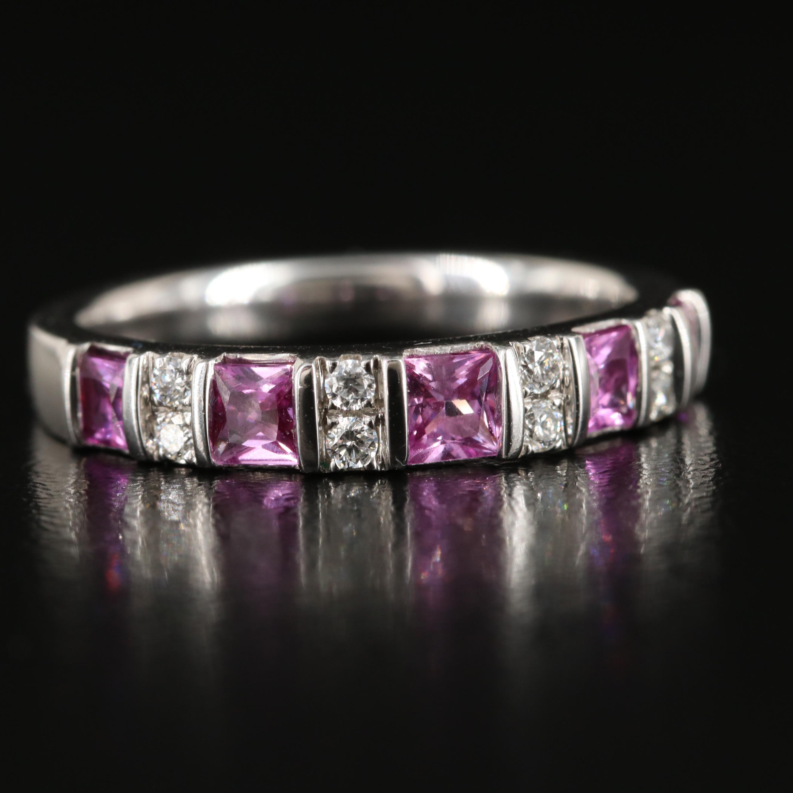 14K Pink Sapphire and Diamond Ring