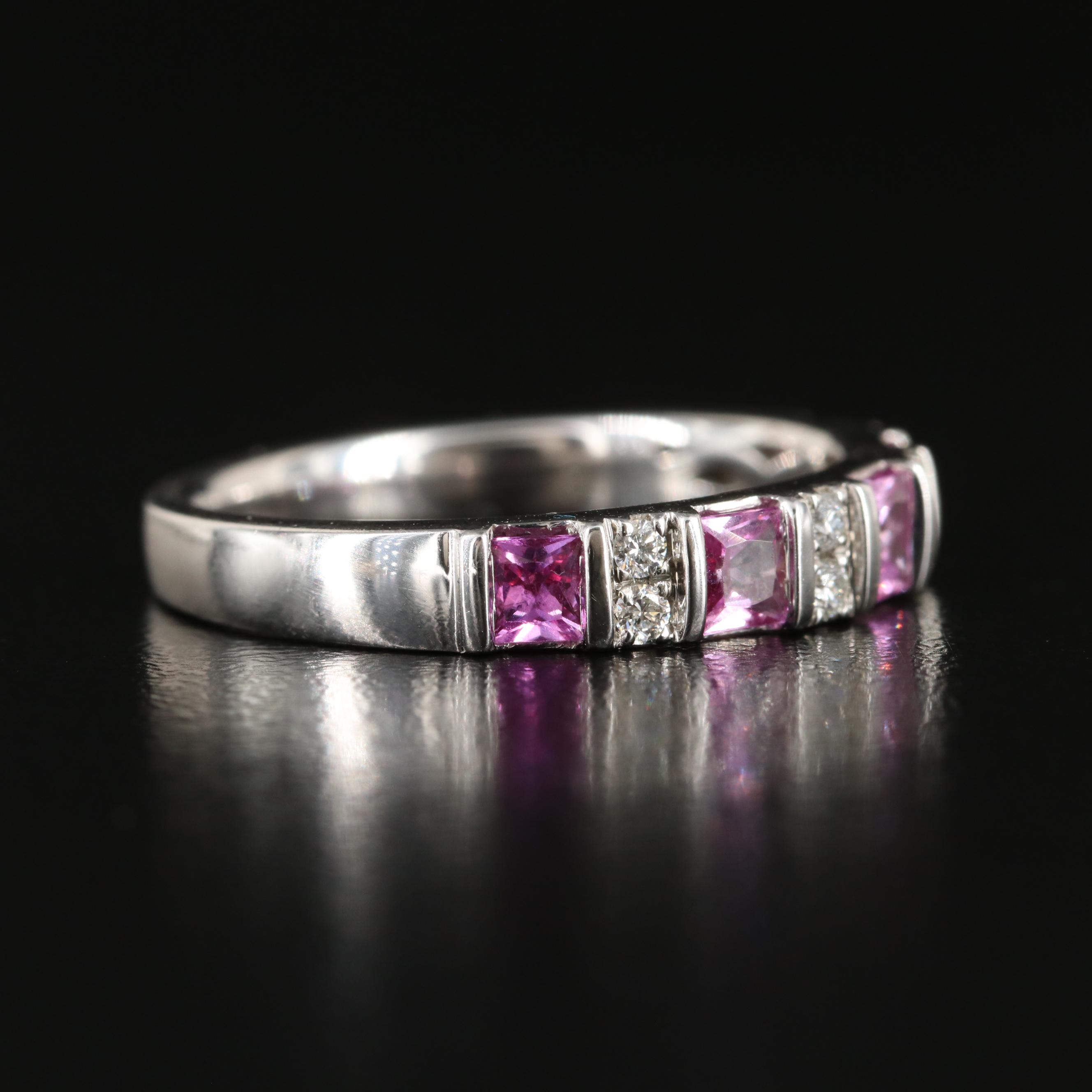 14K Pink Sapphire and Diamond Ring