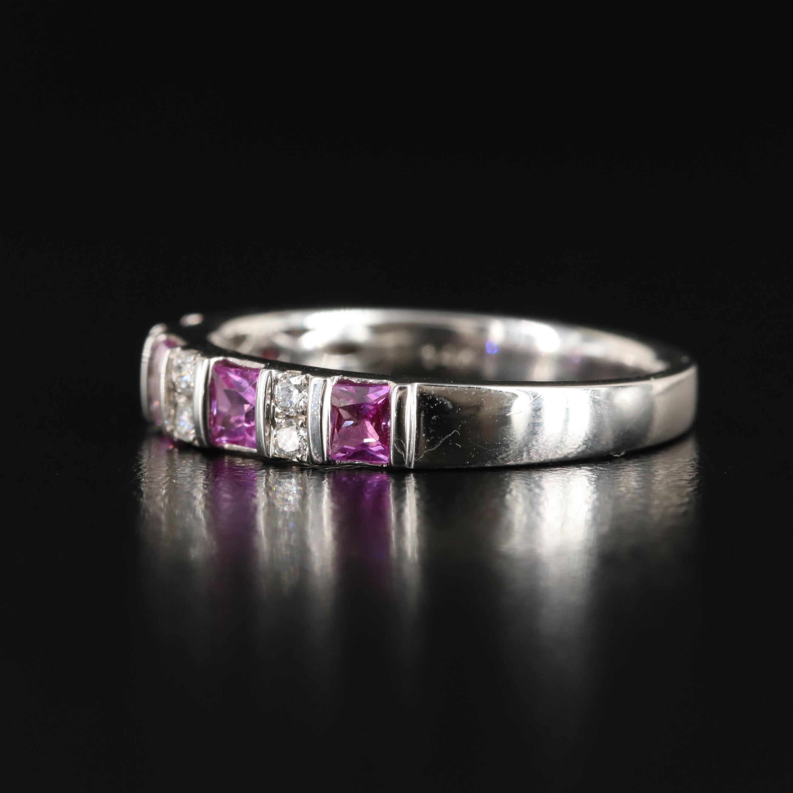 14K Pink Sapphire and Diamond Ring