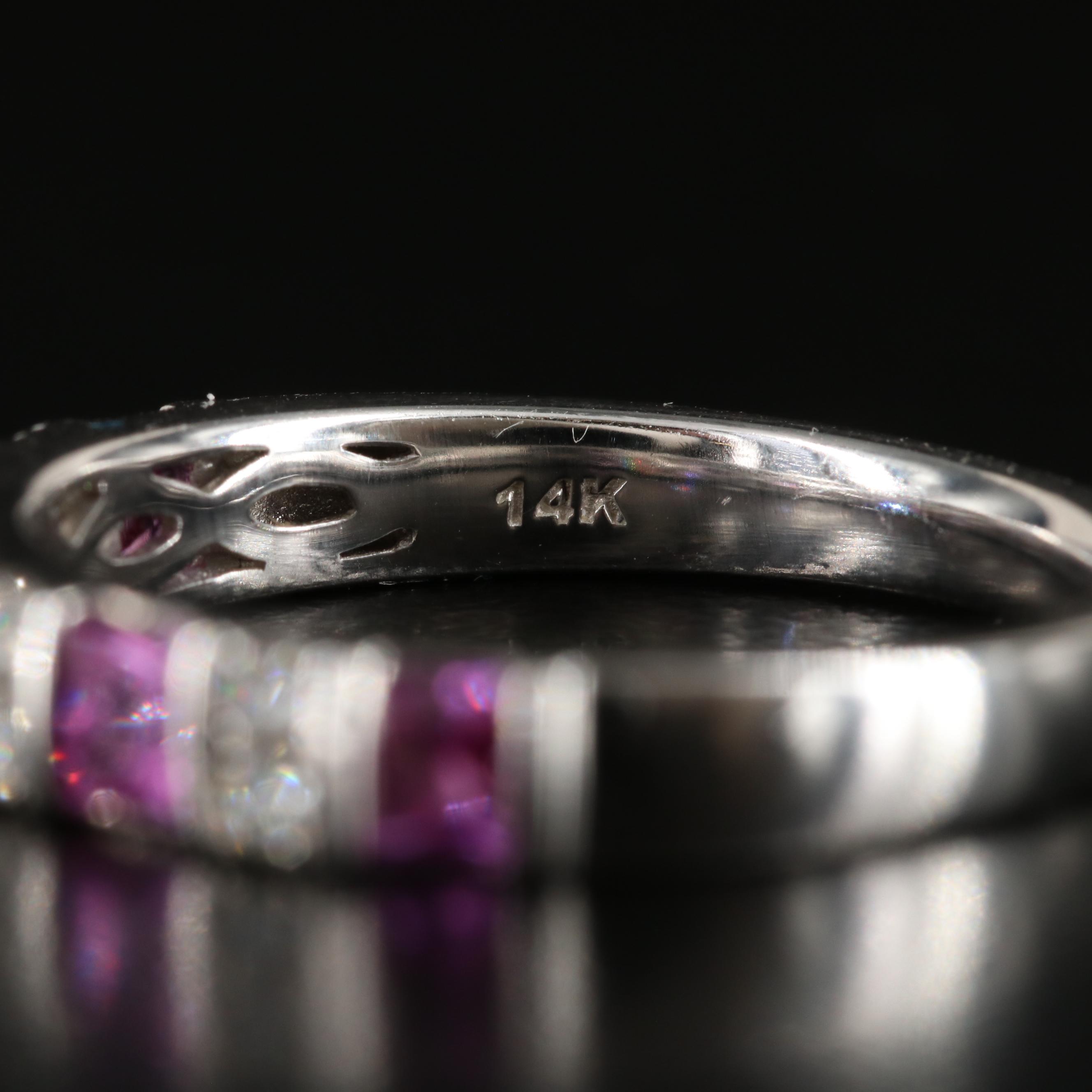 14K Pink Sapphire and Diamond Ring