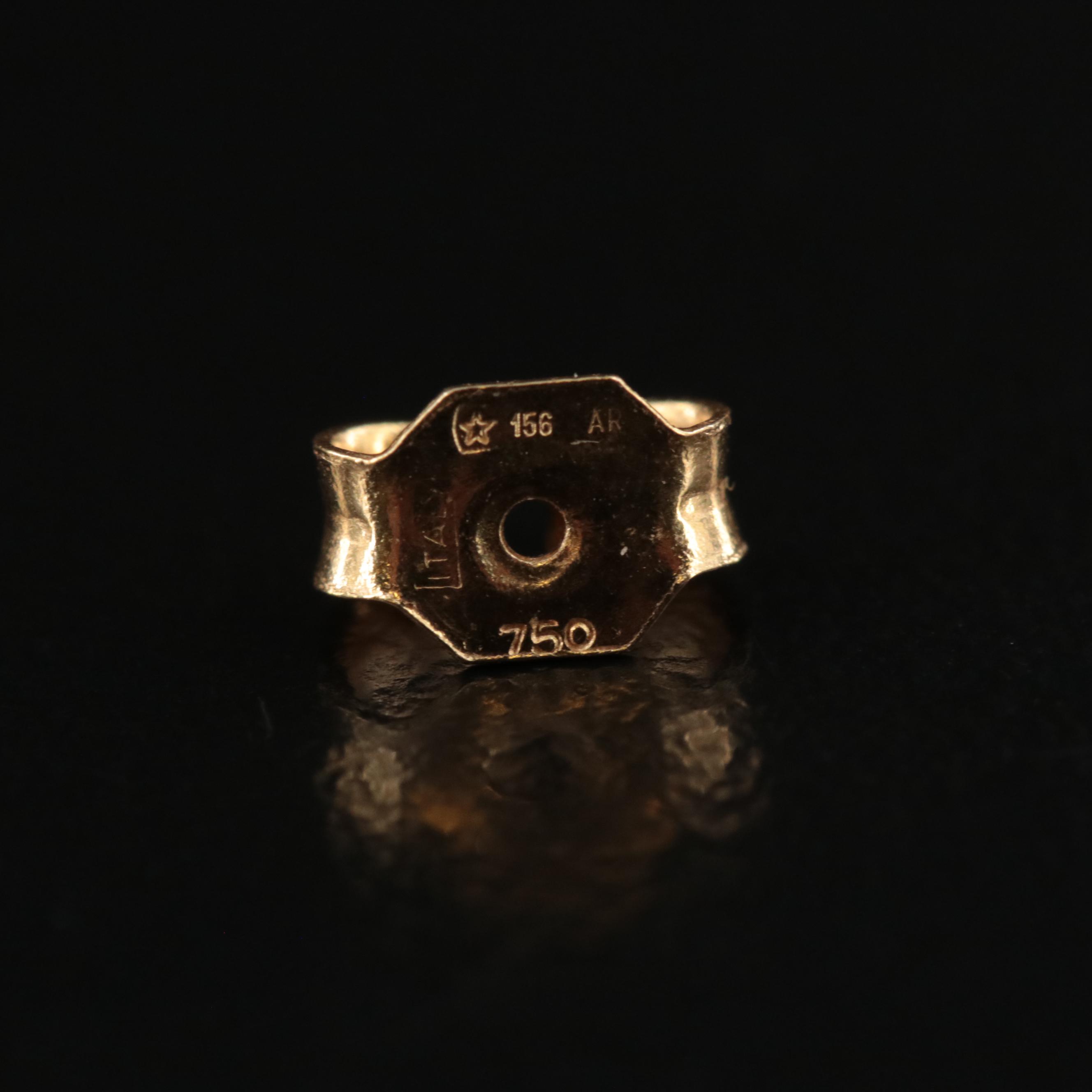 18K Heart and Herringbone Earrings