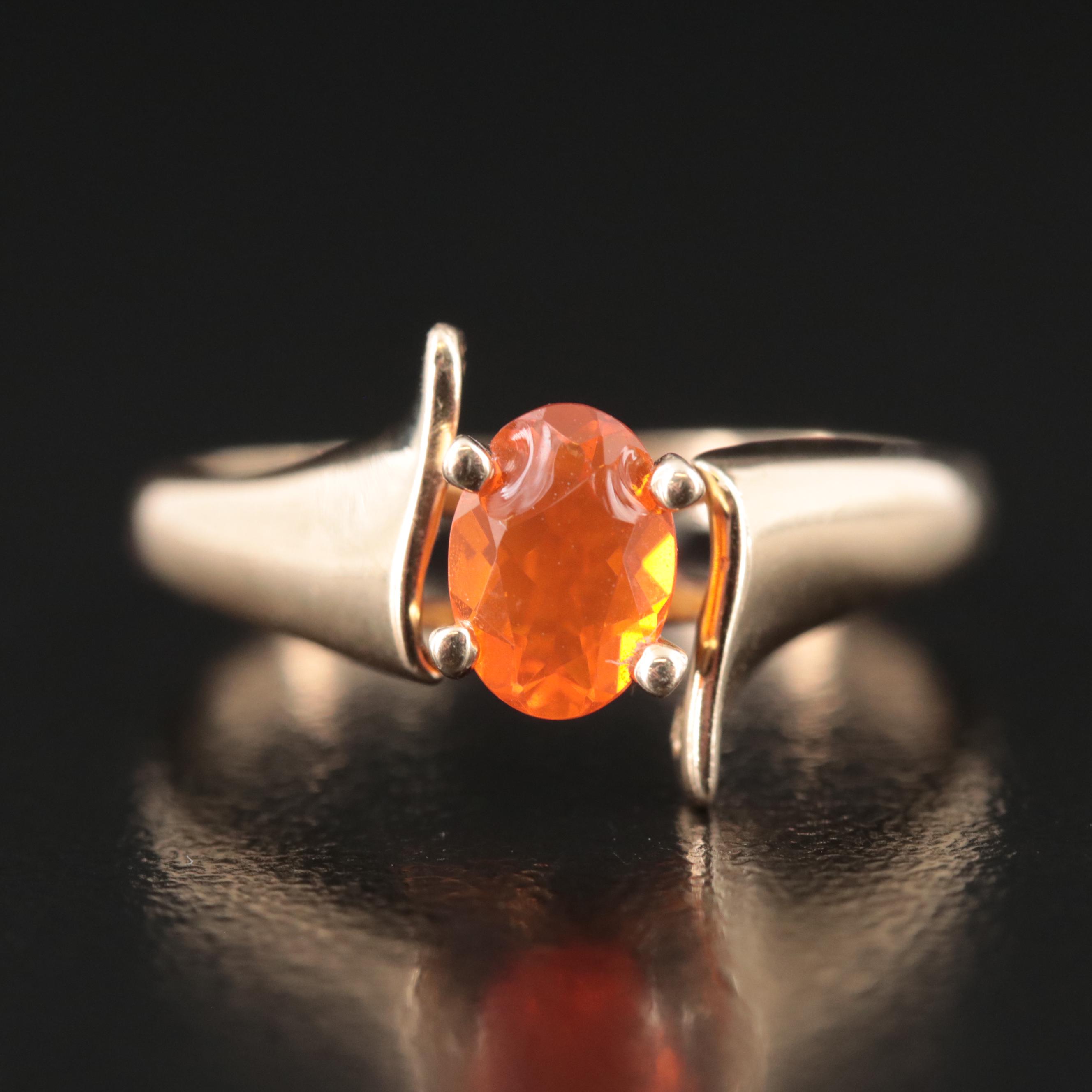 14K Fire Opal Ring