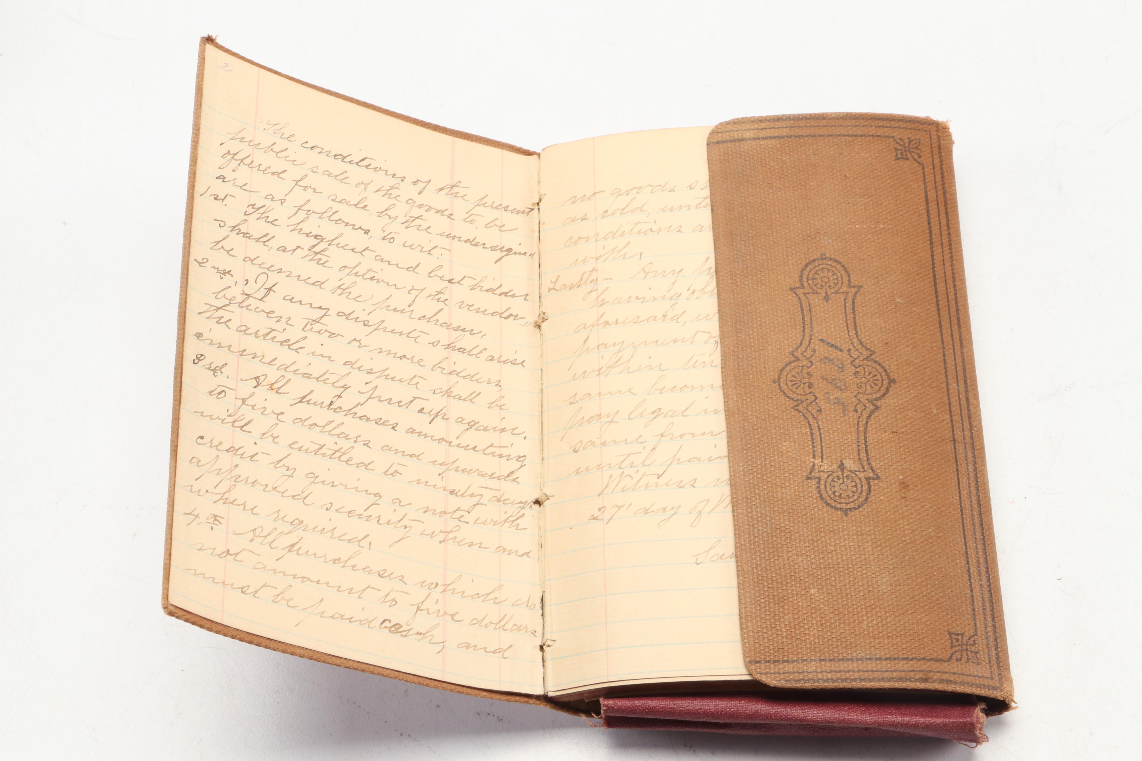 Stacked Leather Disc Cane, Cane with Steer Horn Handle, 1895 Journal and More