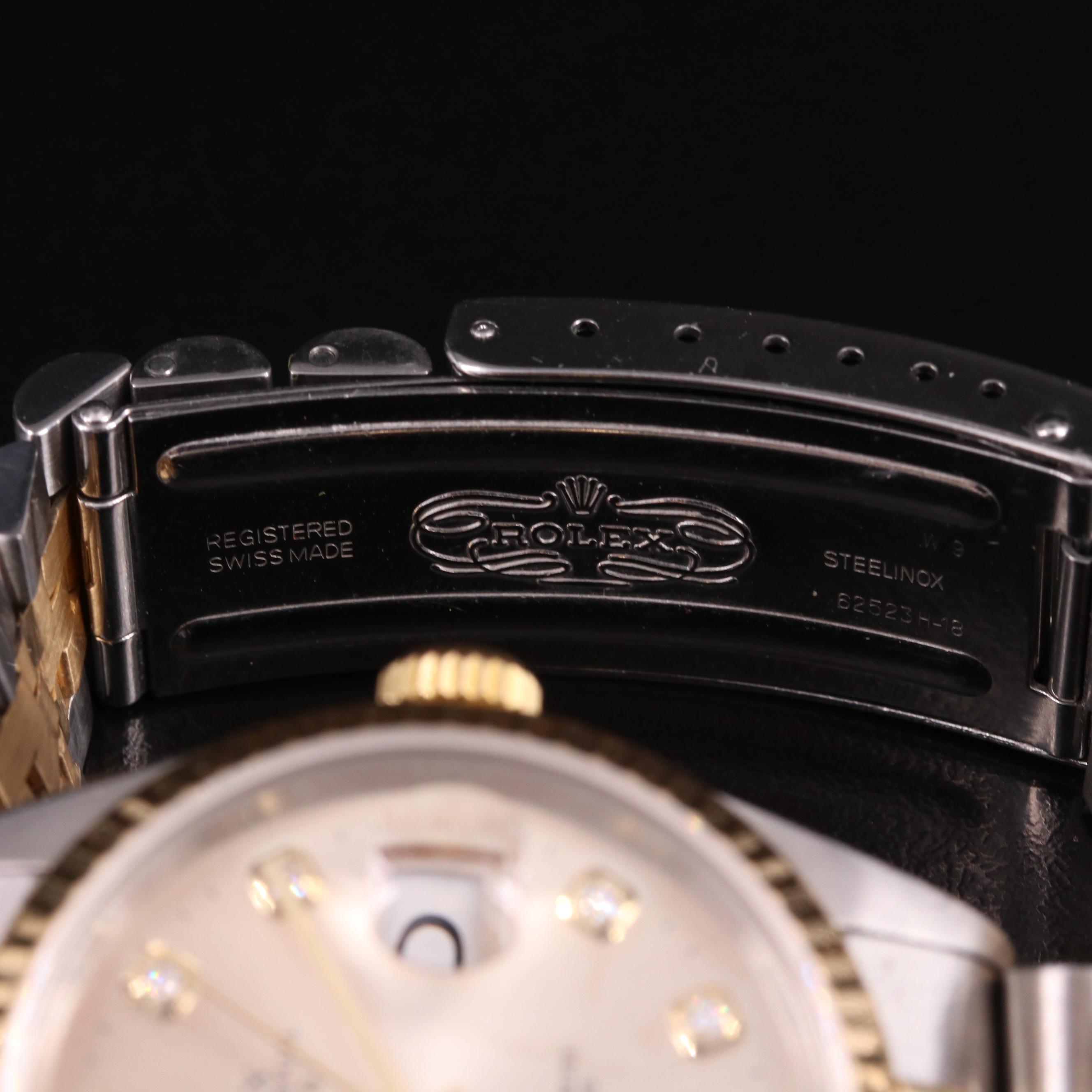 1995 Rolex Custom Diamond Dial Datejust Watch